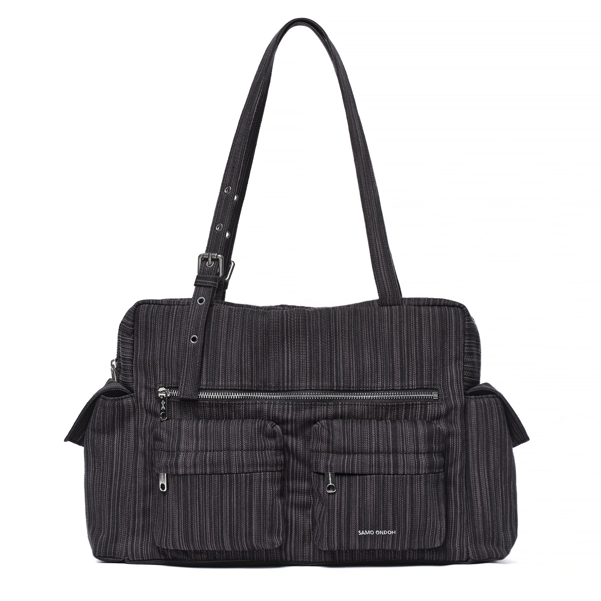 pocket utility bag L stripe black