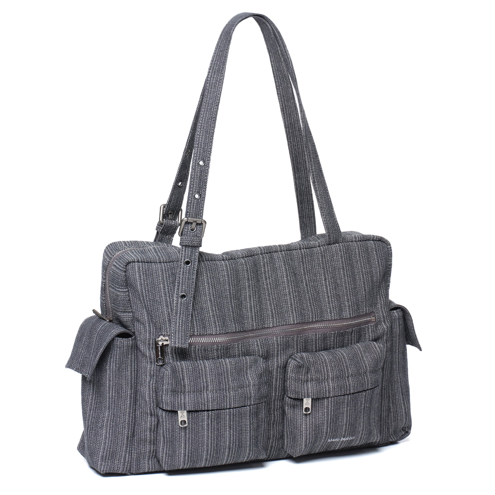 pocket utility bag L stripe gray