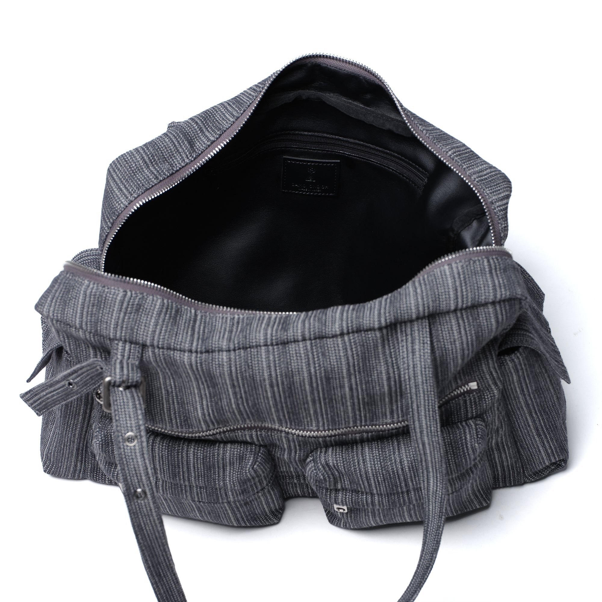 pocket utility bag L stripe gray
