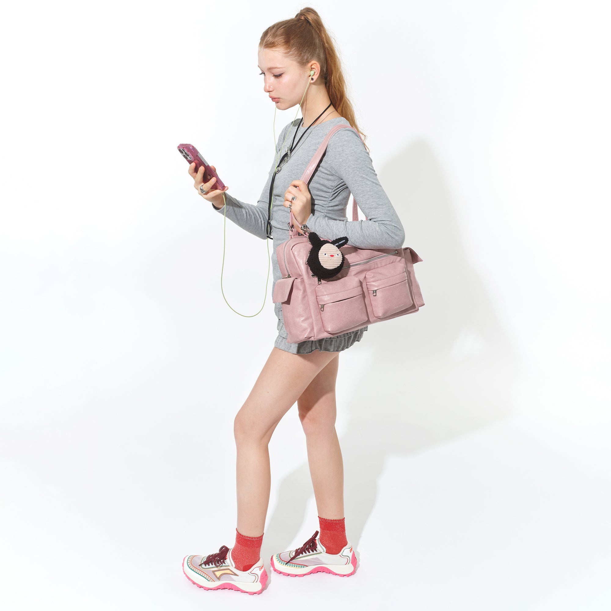 pocket utility bag L veg pink