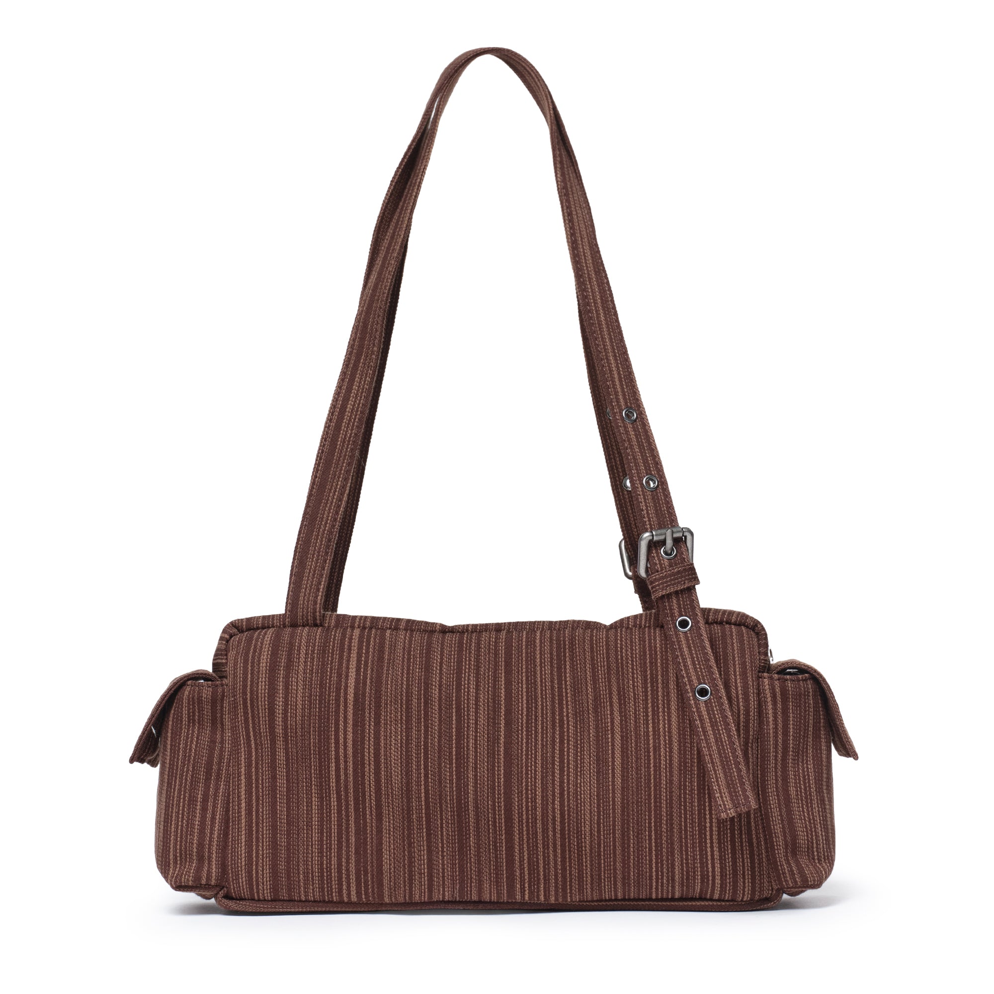 pocket utility bag M stripe brown