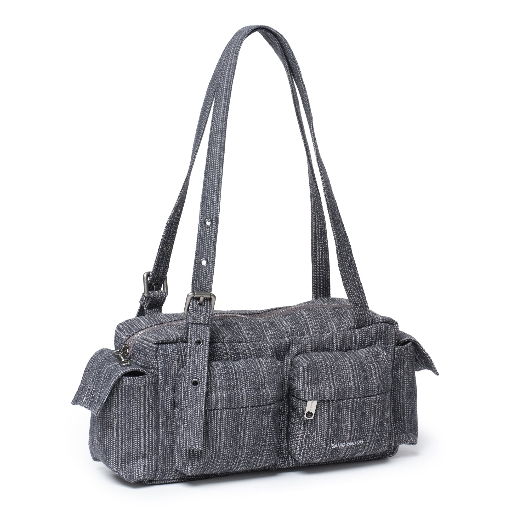 pocket utility bag M stripe gray