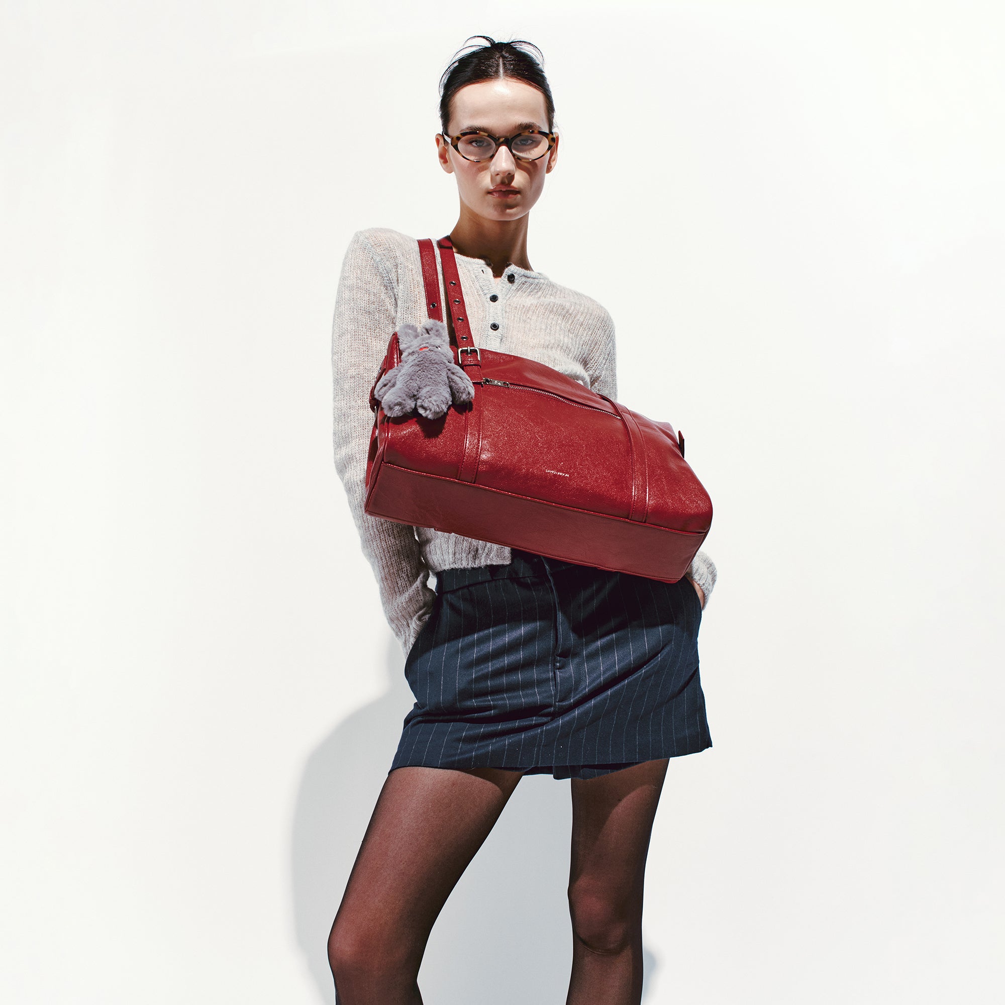 museum bag L goat red