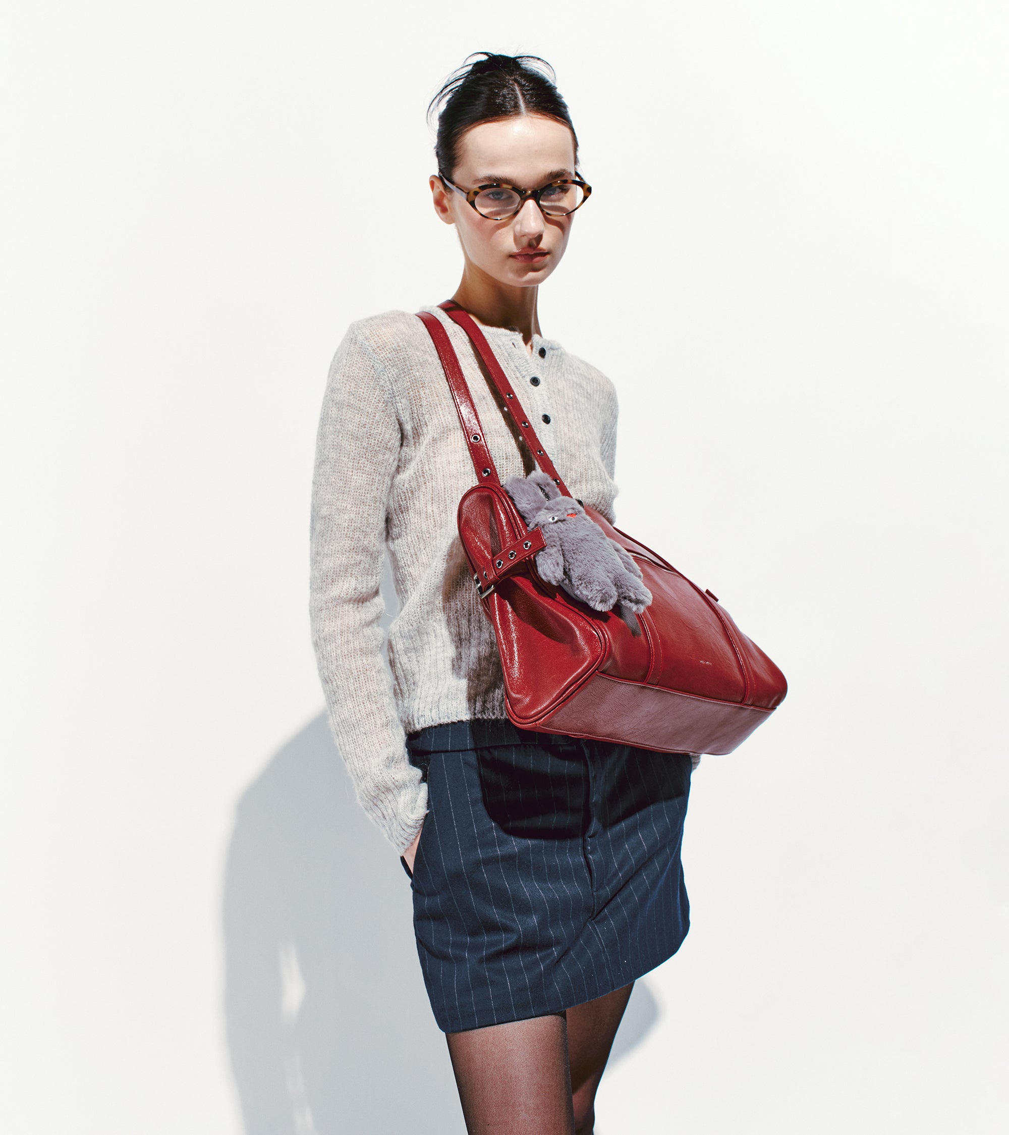 museum bag L goat red