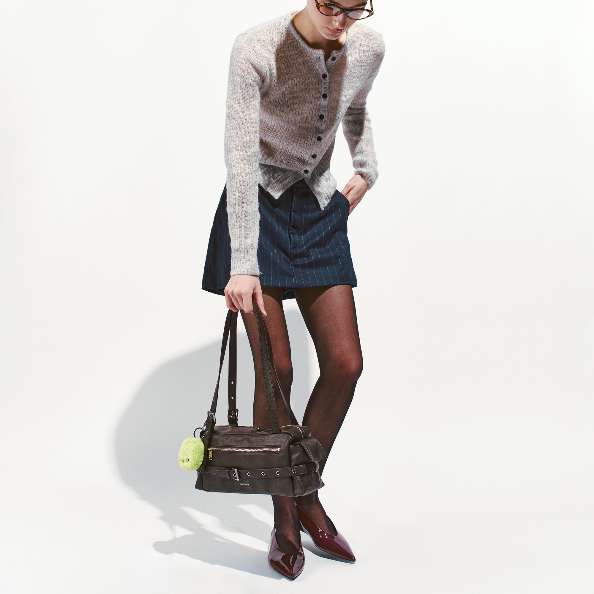 belt utility bag M brushed chocolate