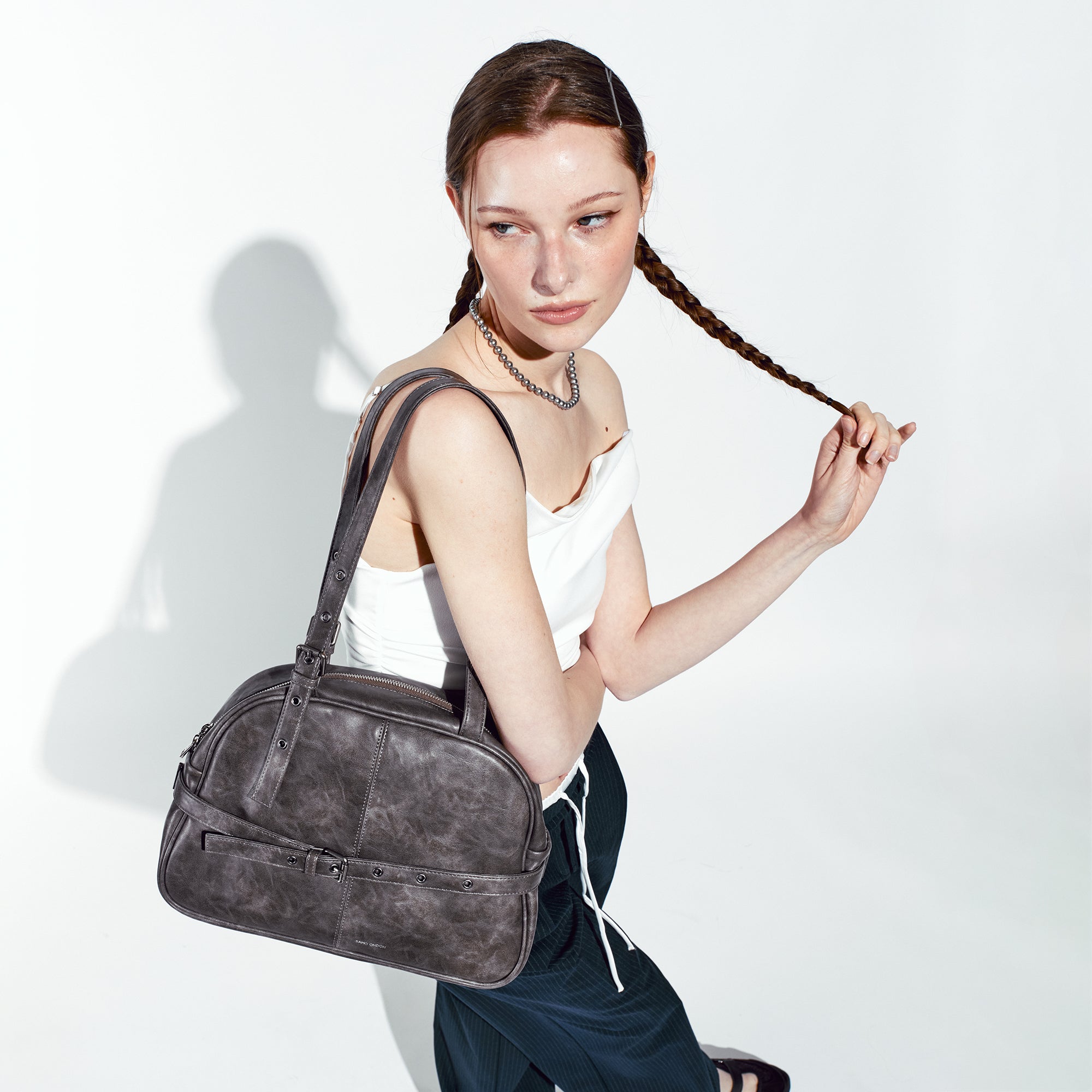 dome belt bag M baked gray