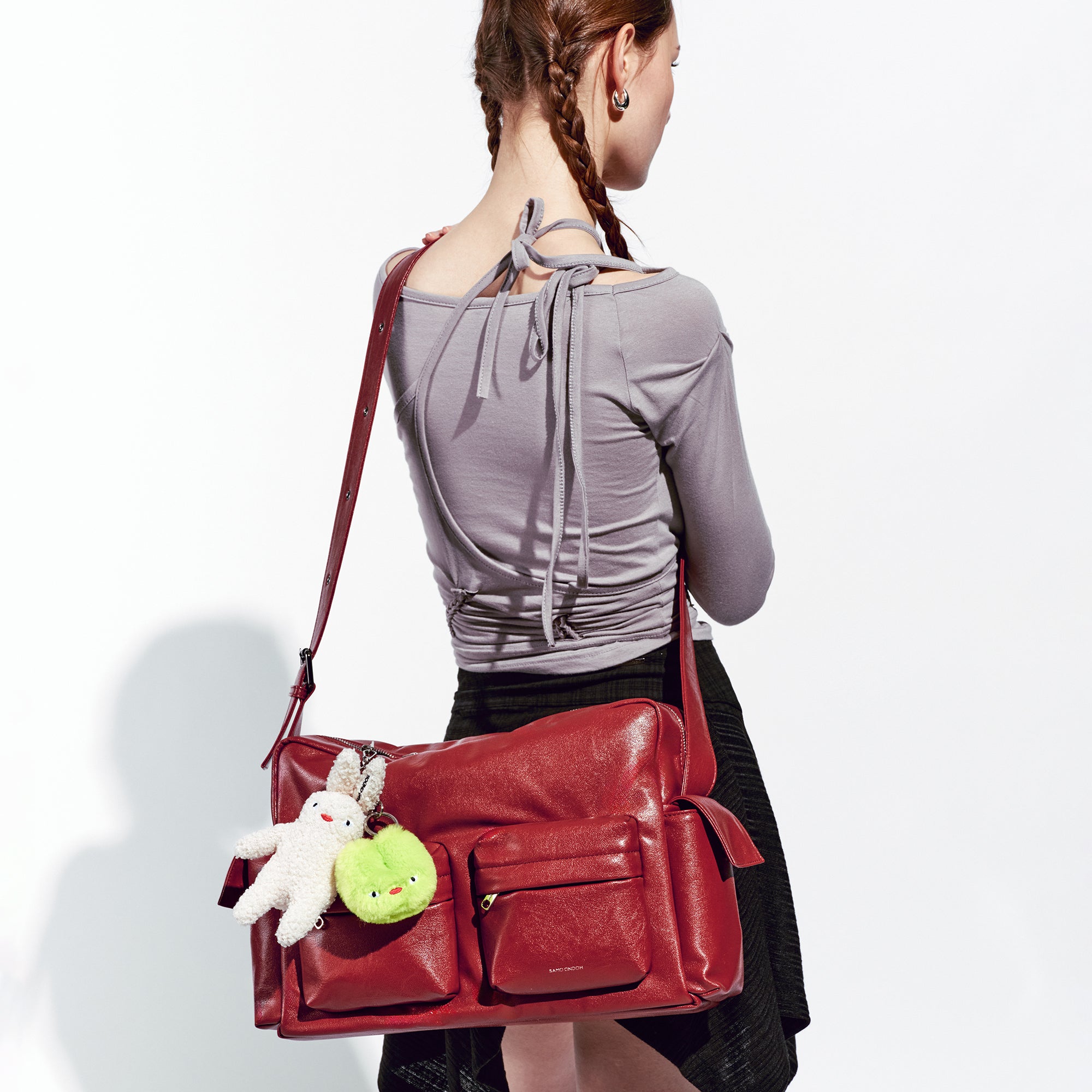 cross utility bag L goat red