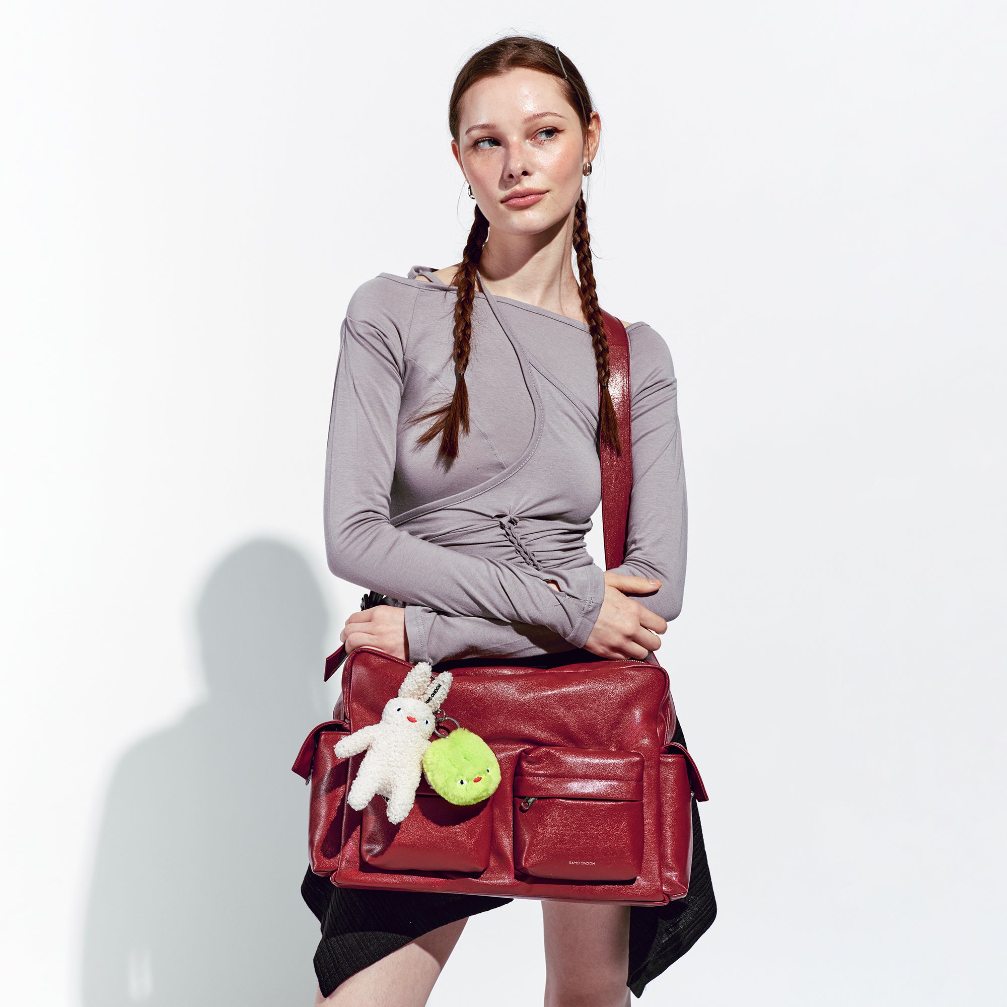 cross utility bag L goat red