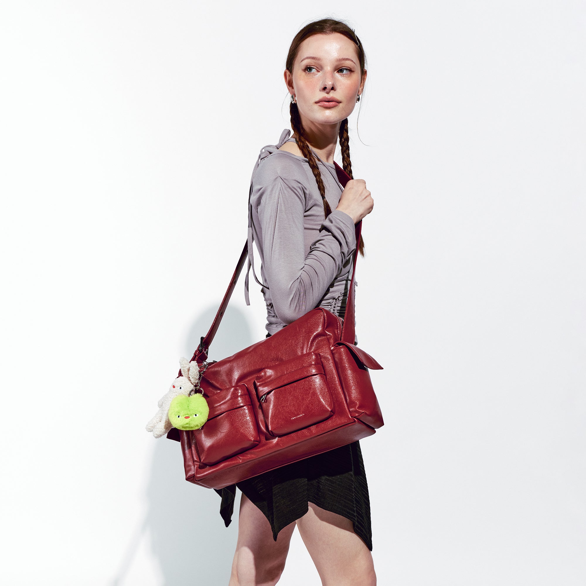 cross utility bag L goat red