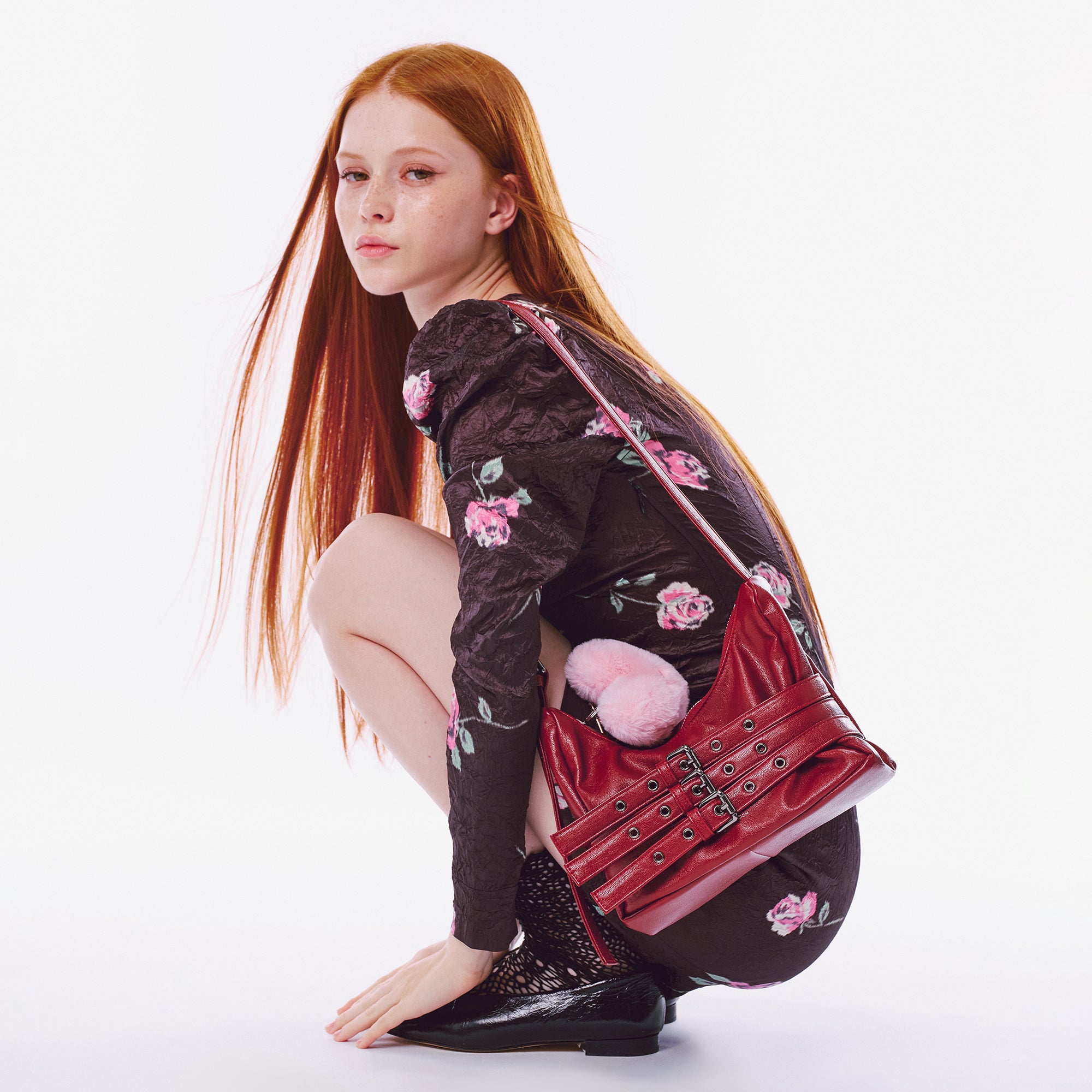 trio belt mug bag M goat red