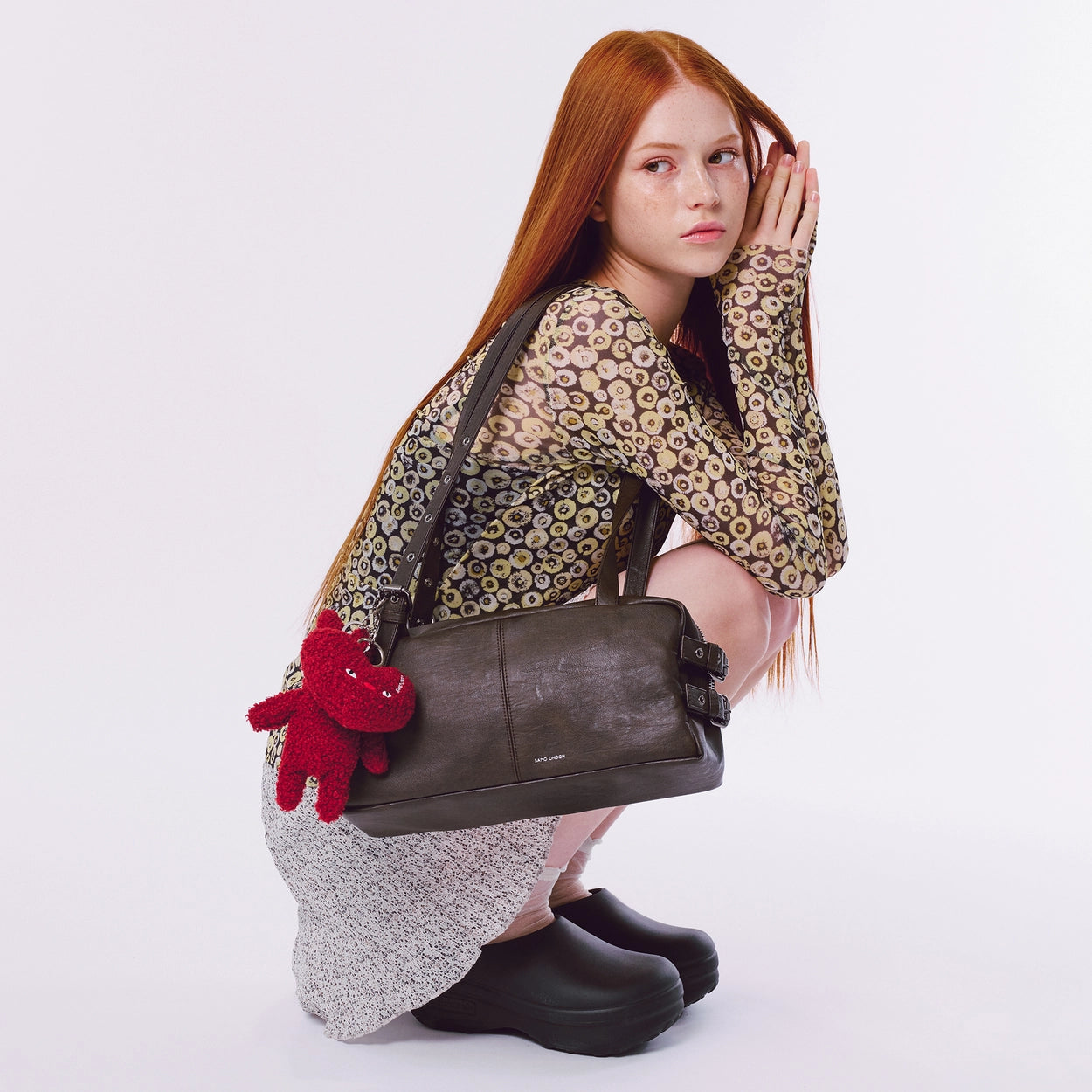 side belt bag M brushed chocolate