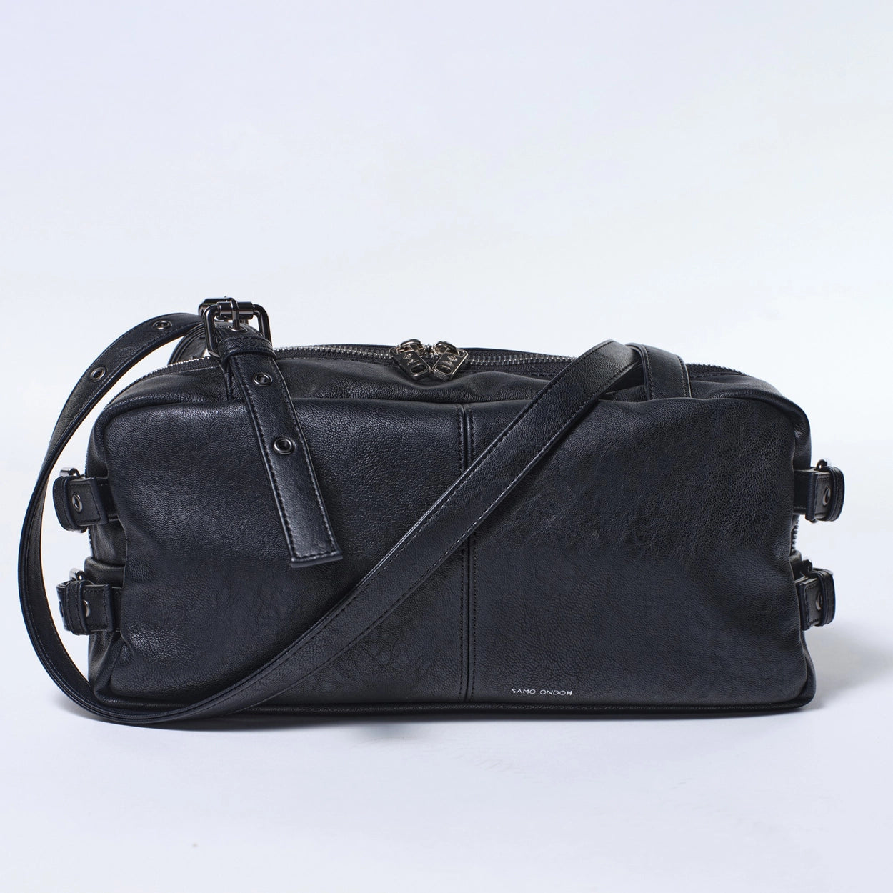 side belt bag M nappa matt black