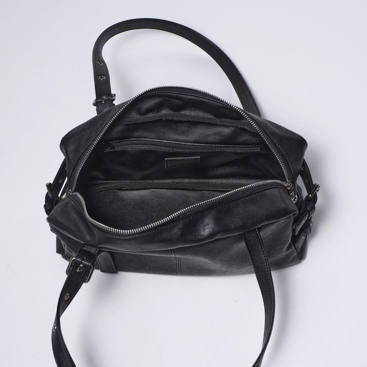 side belt bag M nappa matt black