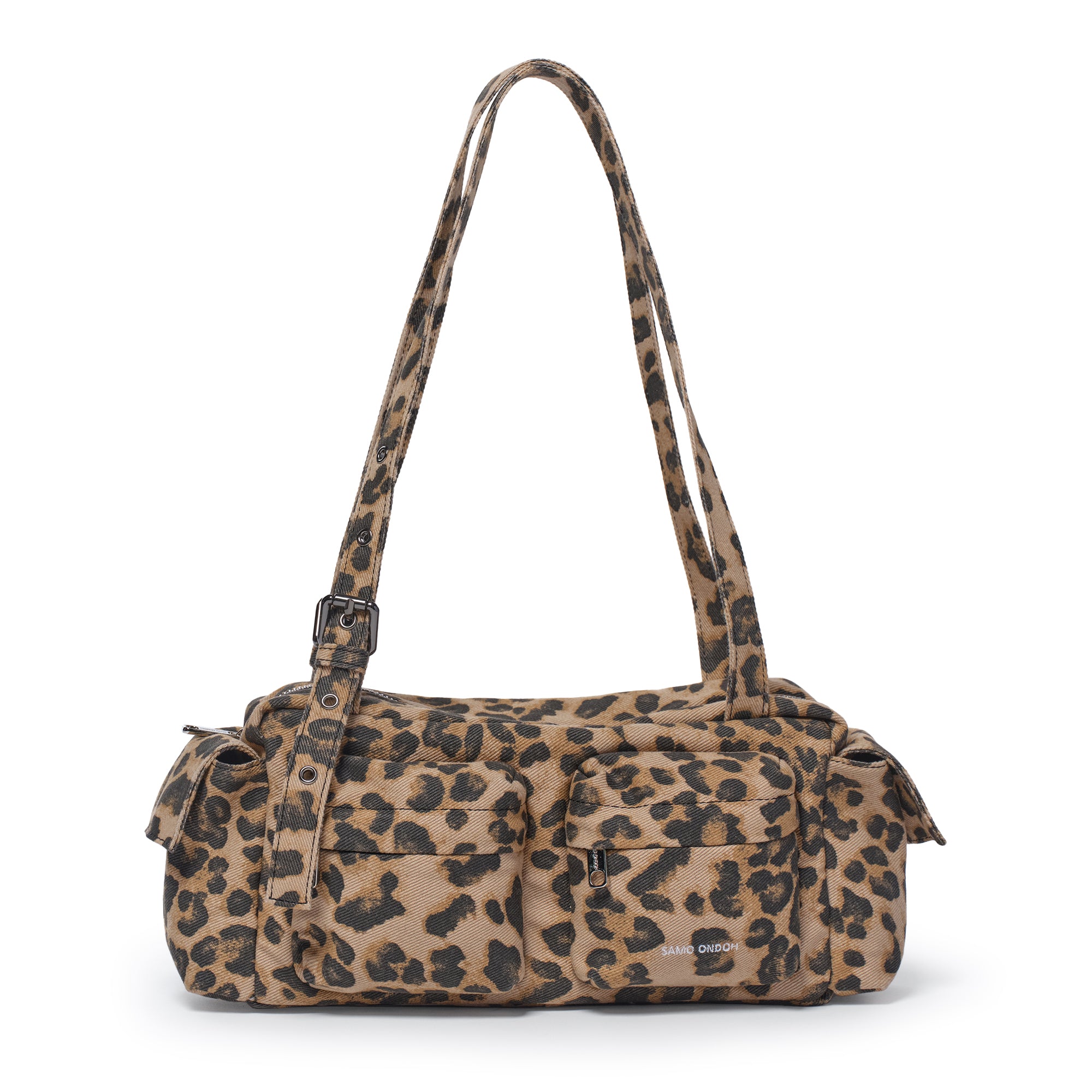 pocket utility bag M denim leopard