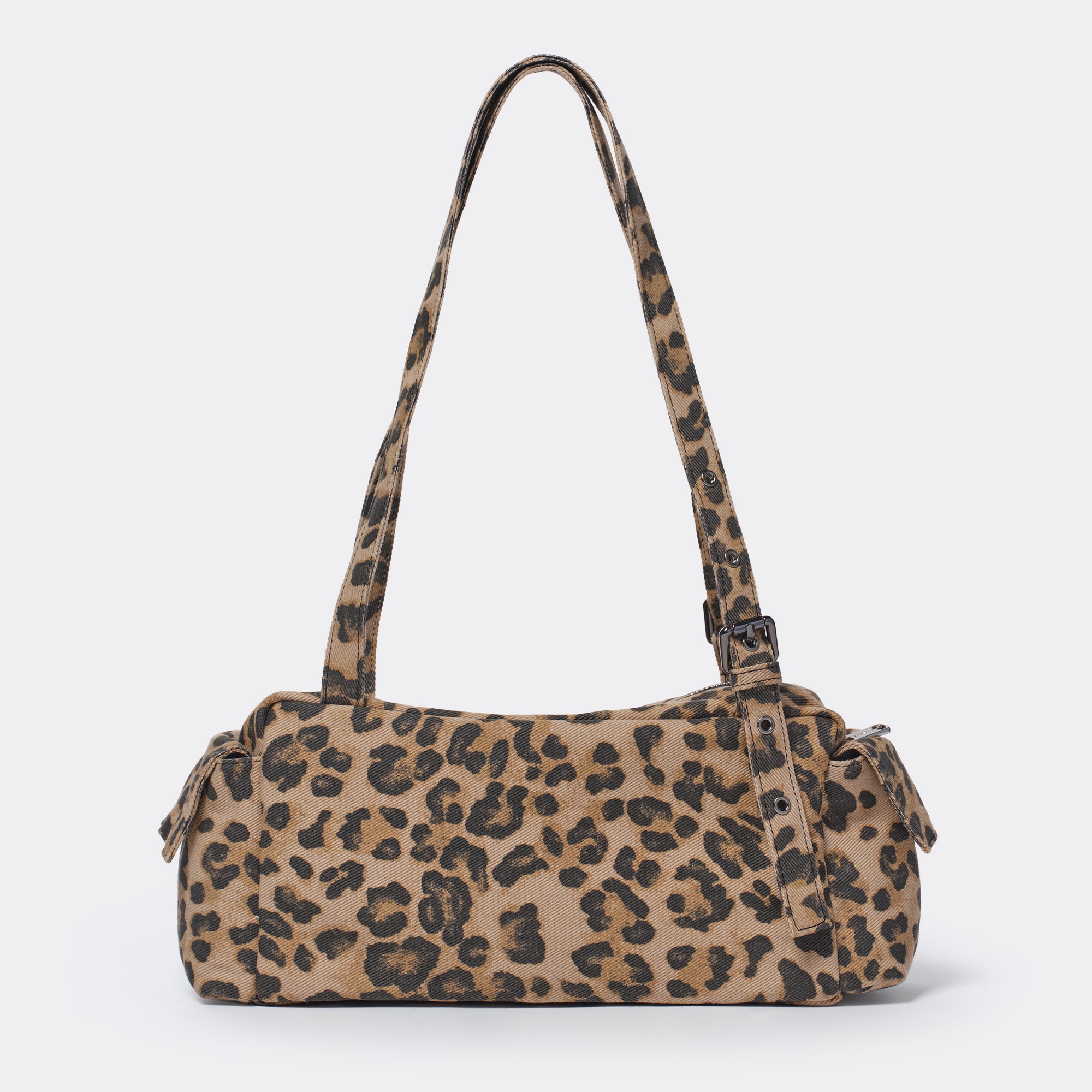 pocket utility bag M denim leopard