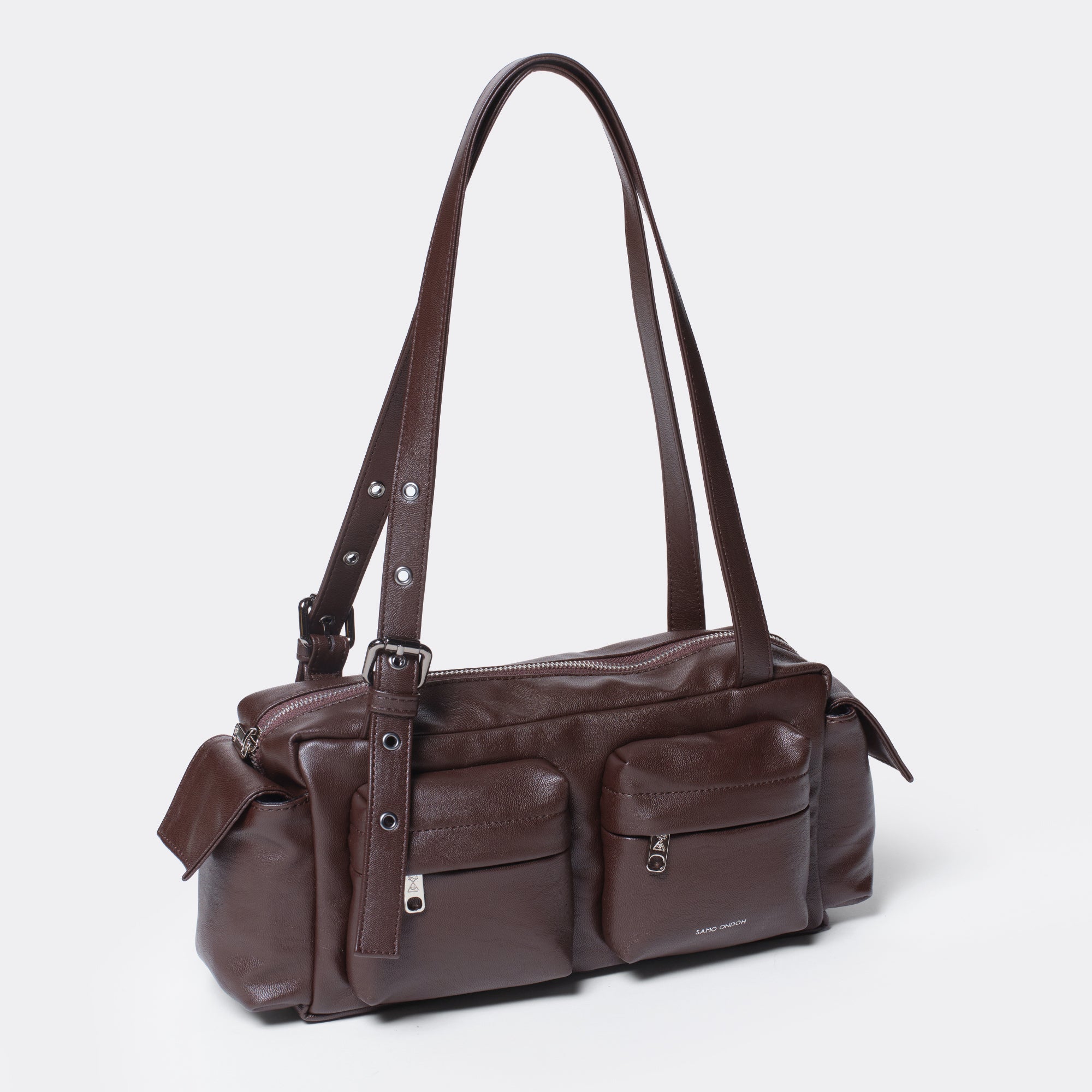 pocket utility bag M nappa chocolate