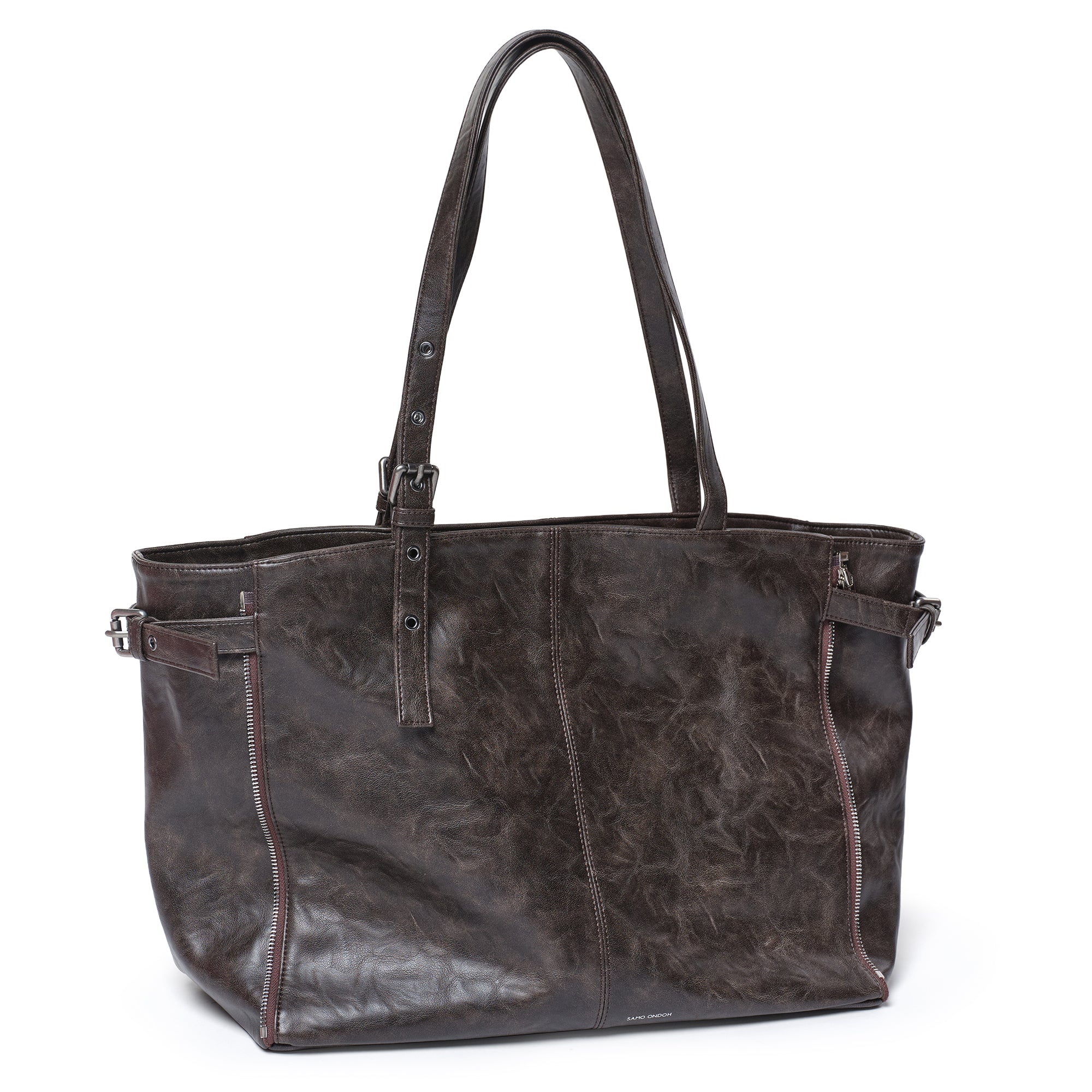 zipper shopper bag L baked moca