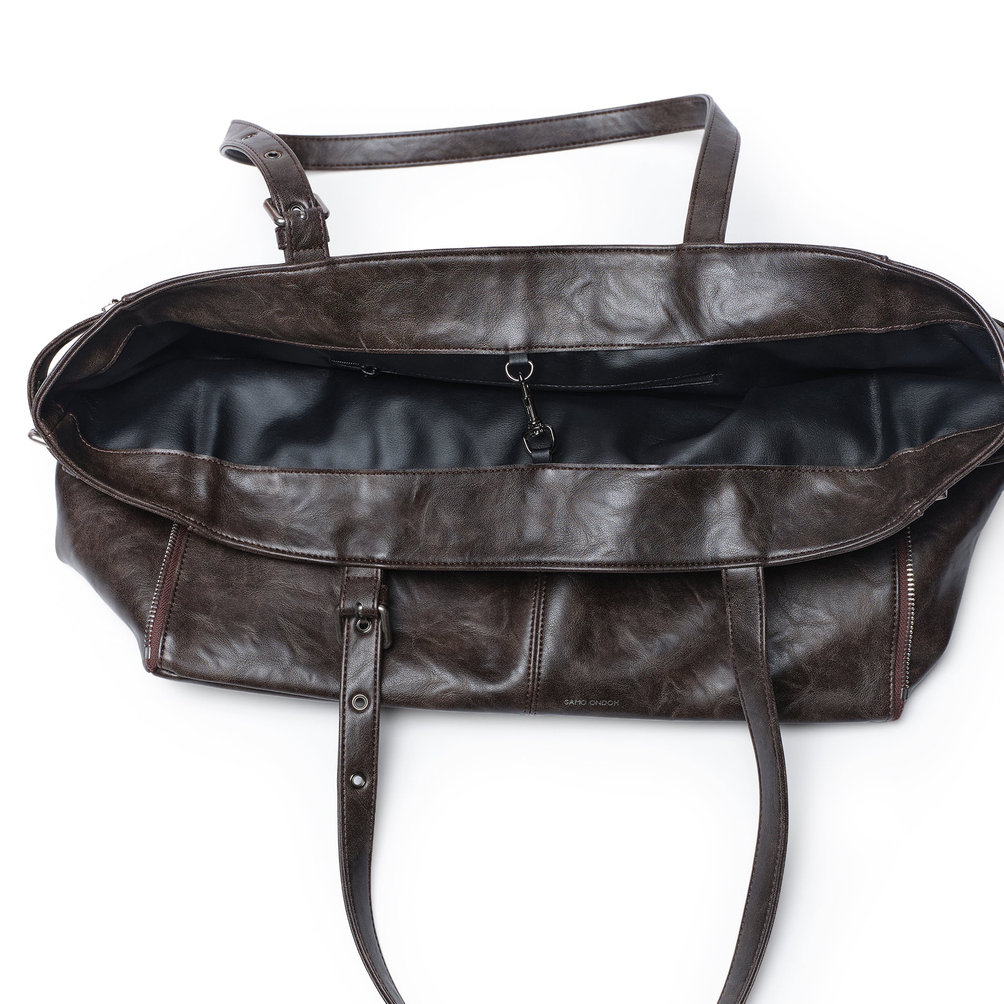 zipper shopper bag L baked moca