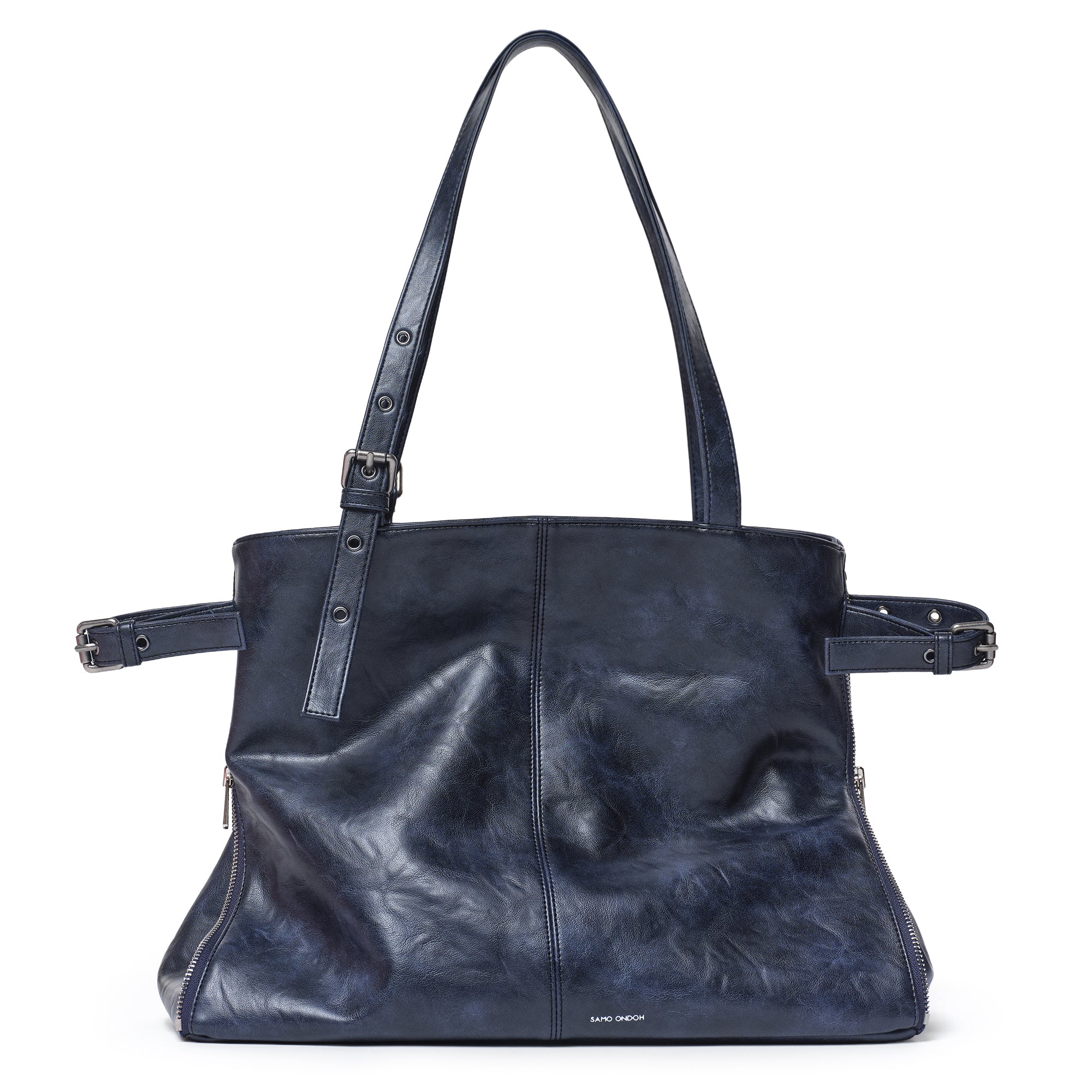 zipper shopper bag L baked navy
