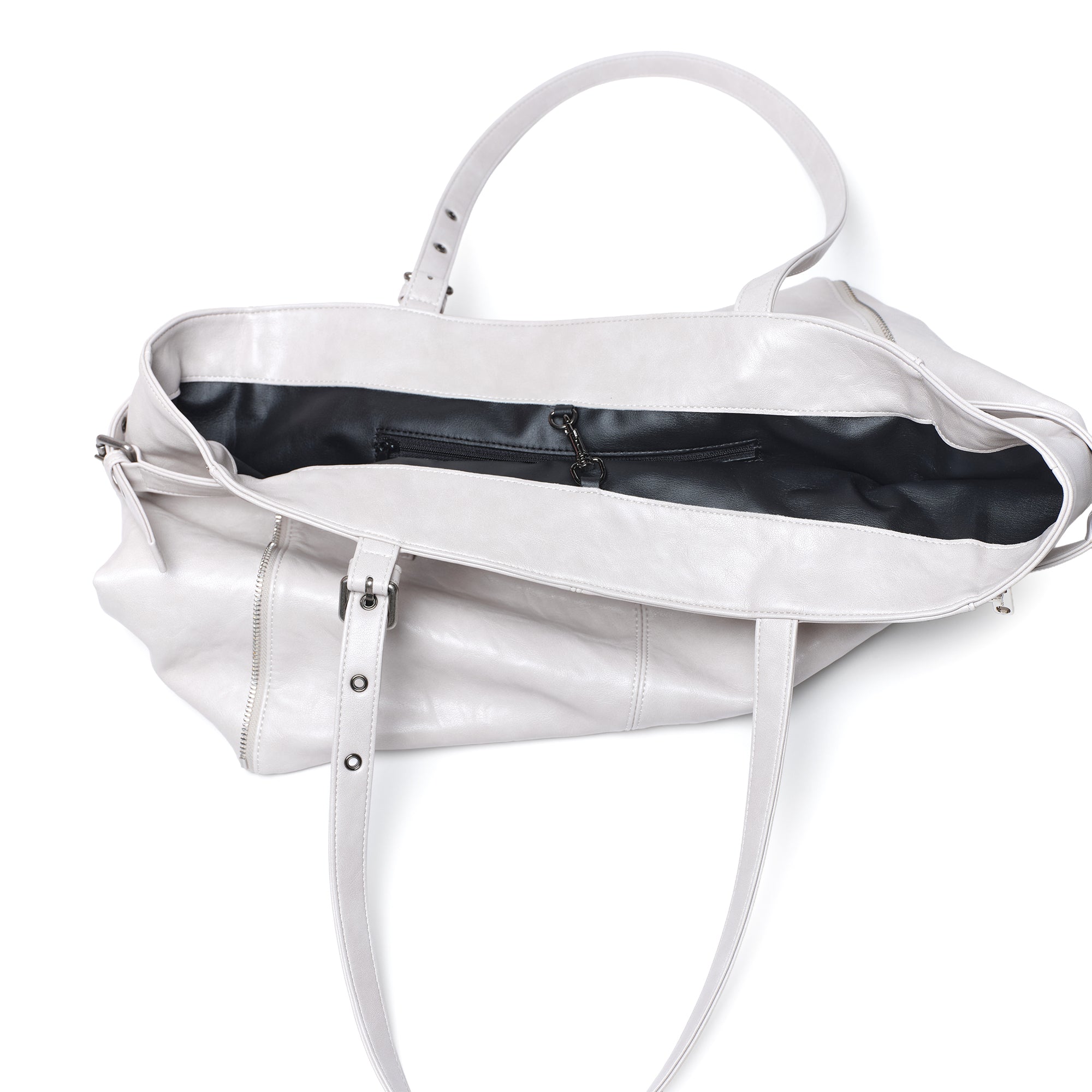 zipper shopper bag L baked powder