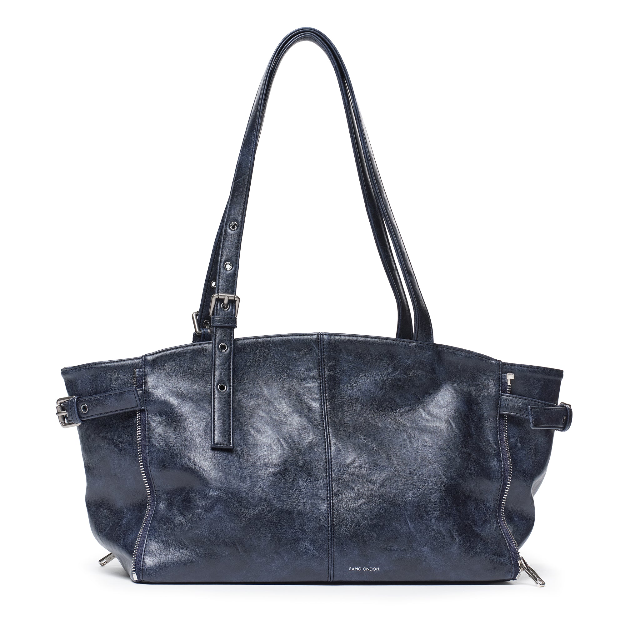 zipper shopper bag M baked navy