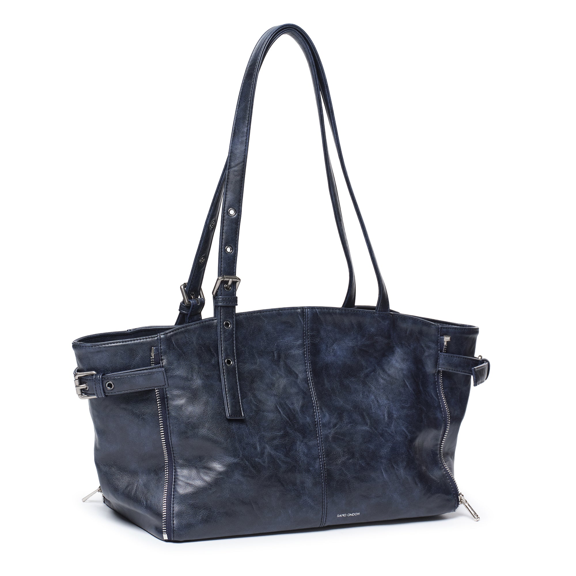 zipper shopper bag M baked navy