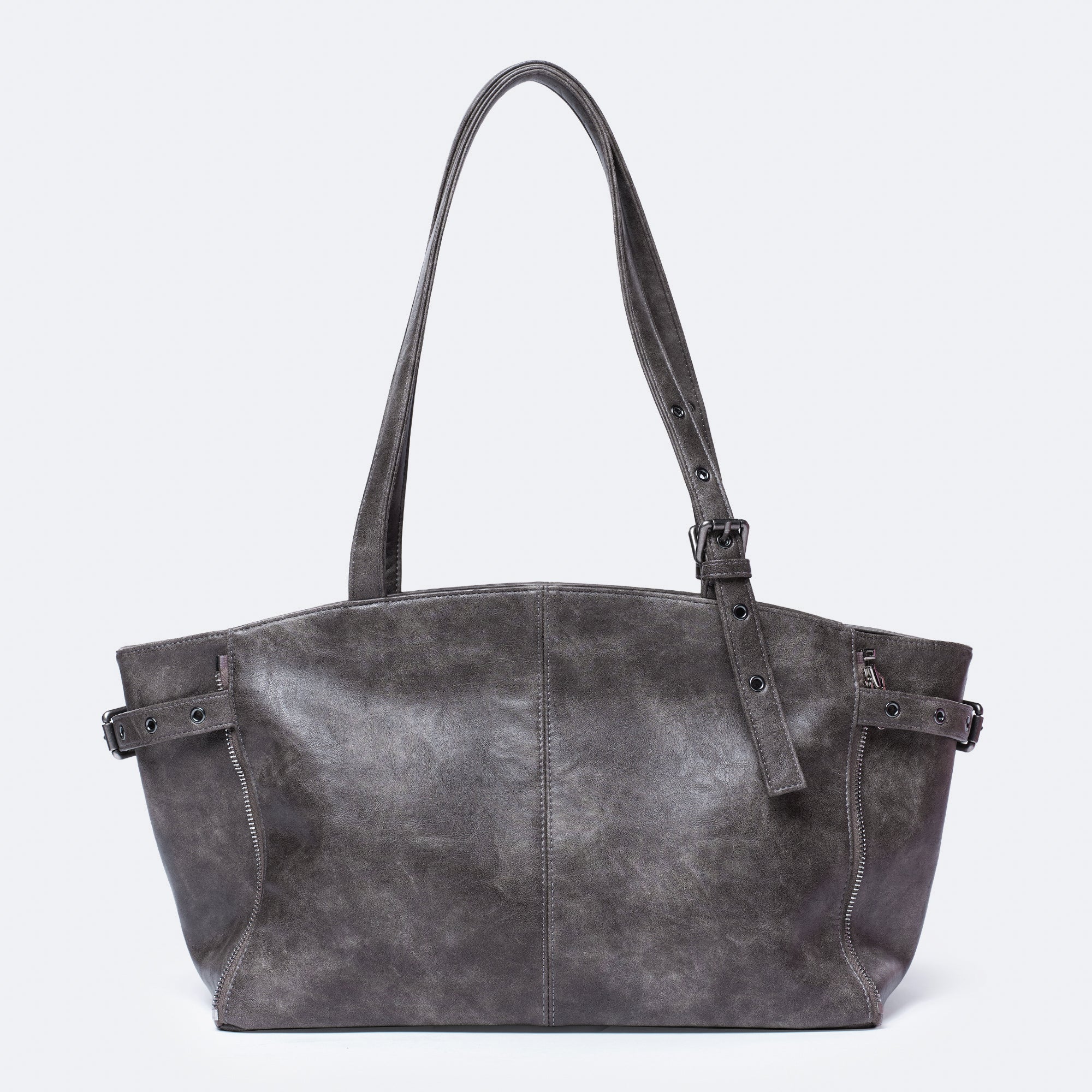 zipper shopper bag M baked gray