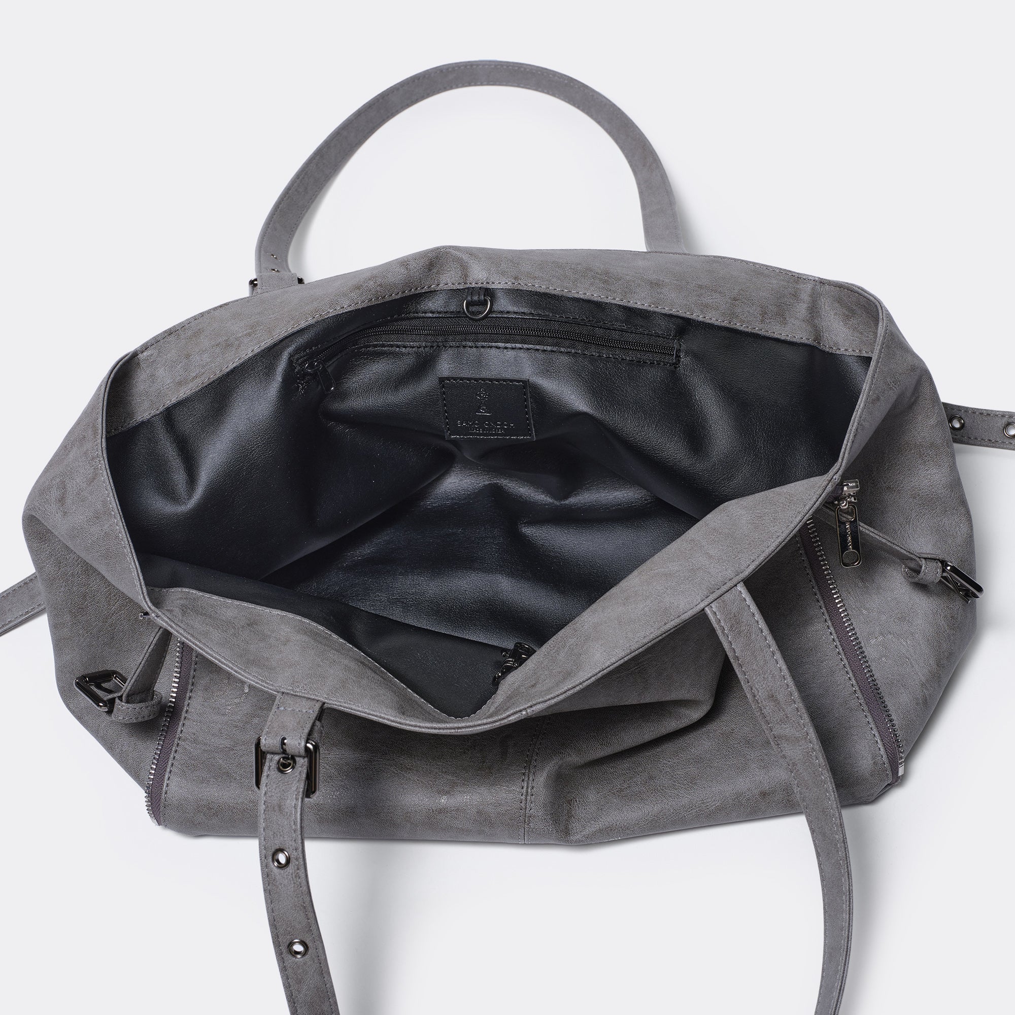 zipper shopper bag M brushed gray