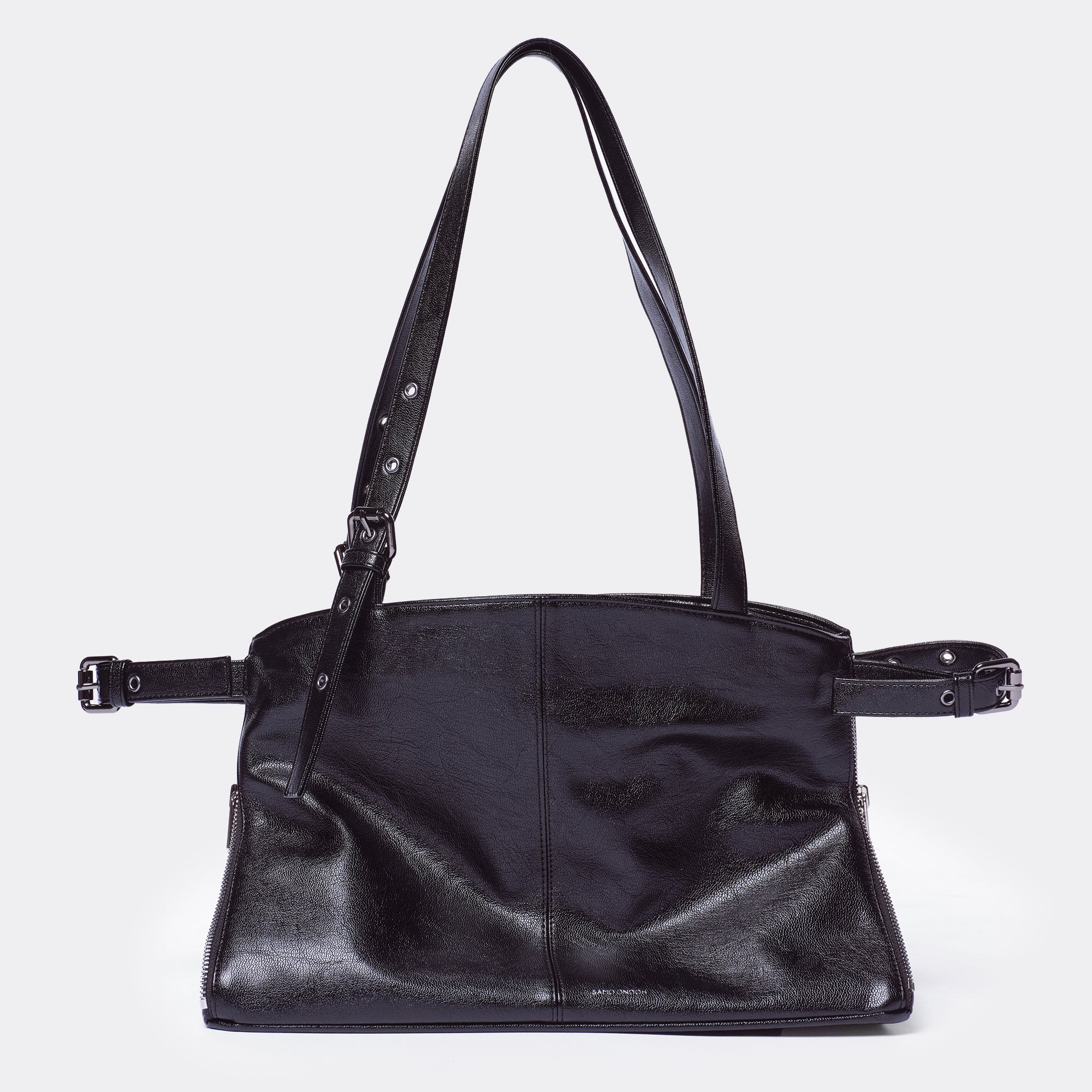 zipper shopper bag M goat black