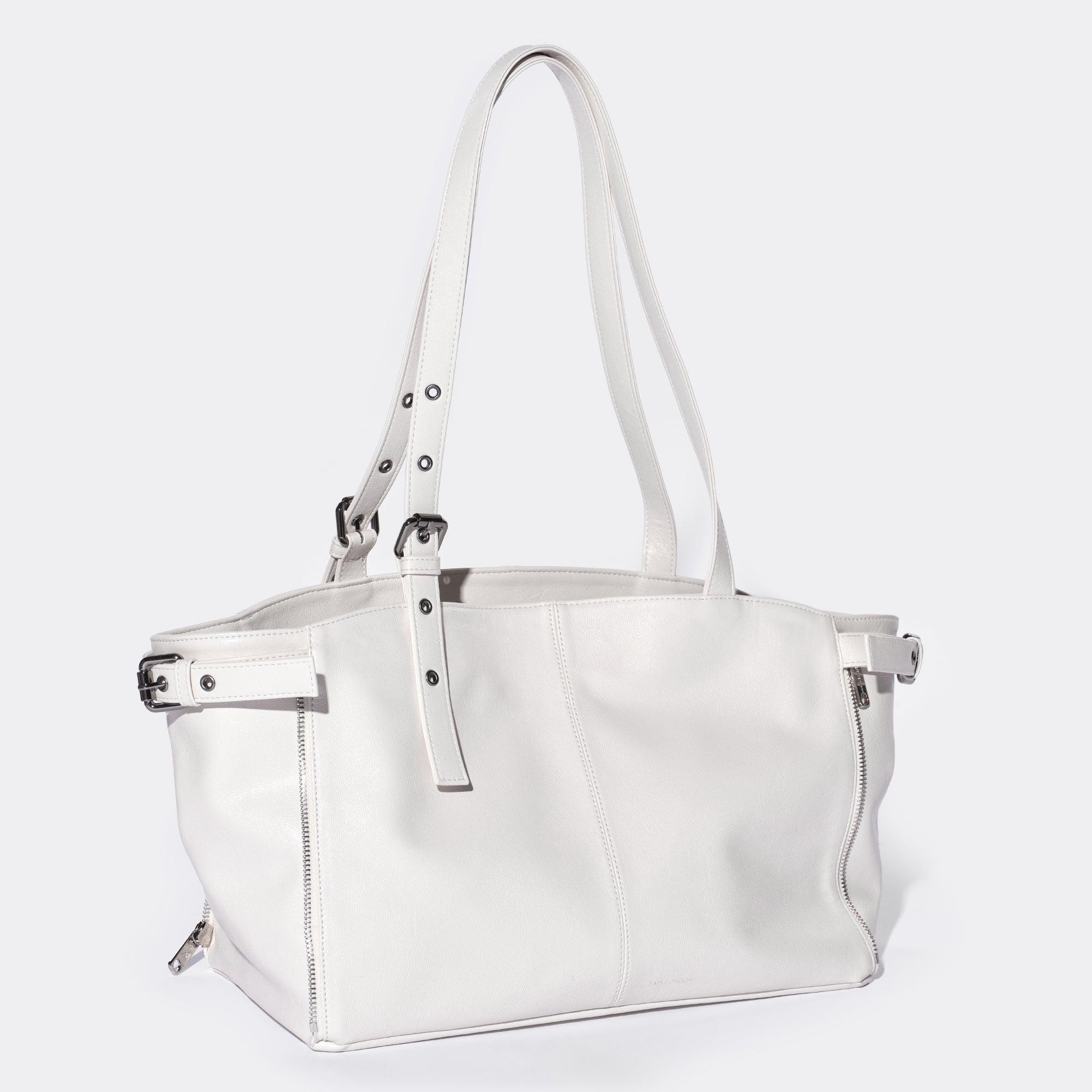 zipper shopper bag M goat cream