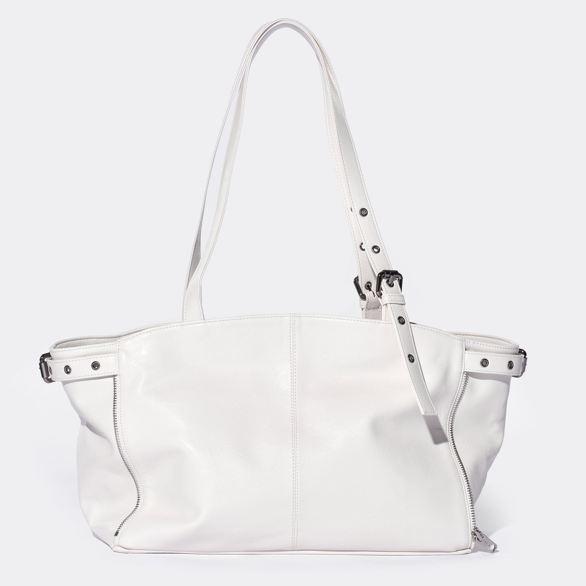 zipper shopper bag M goat cream