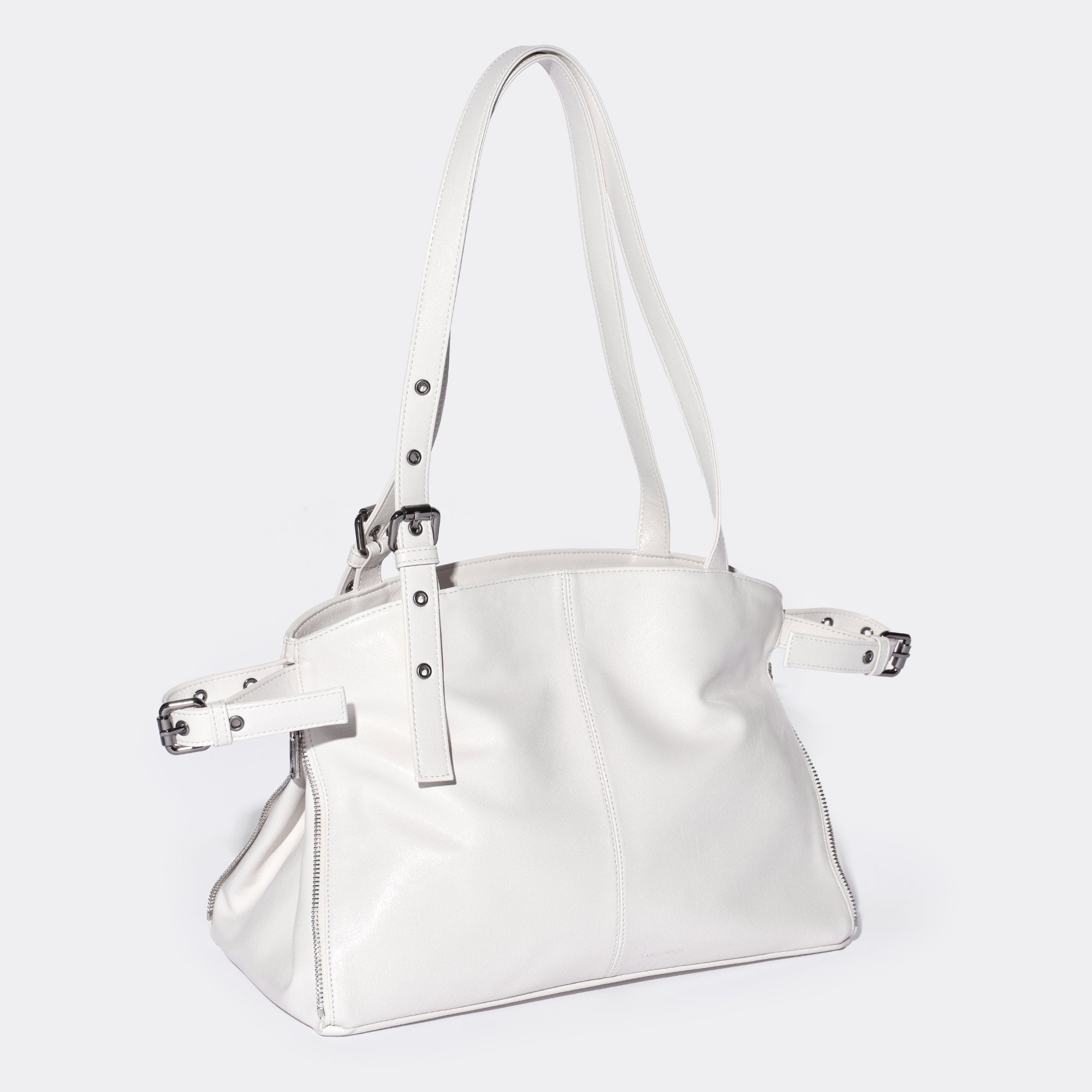 zipper shopper bag M goat cream