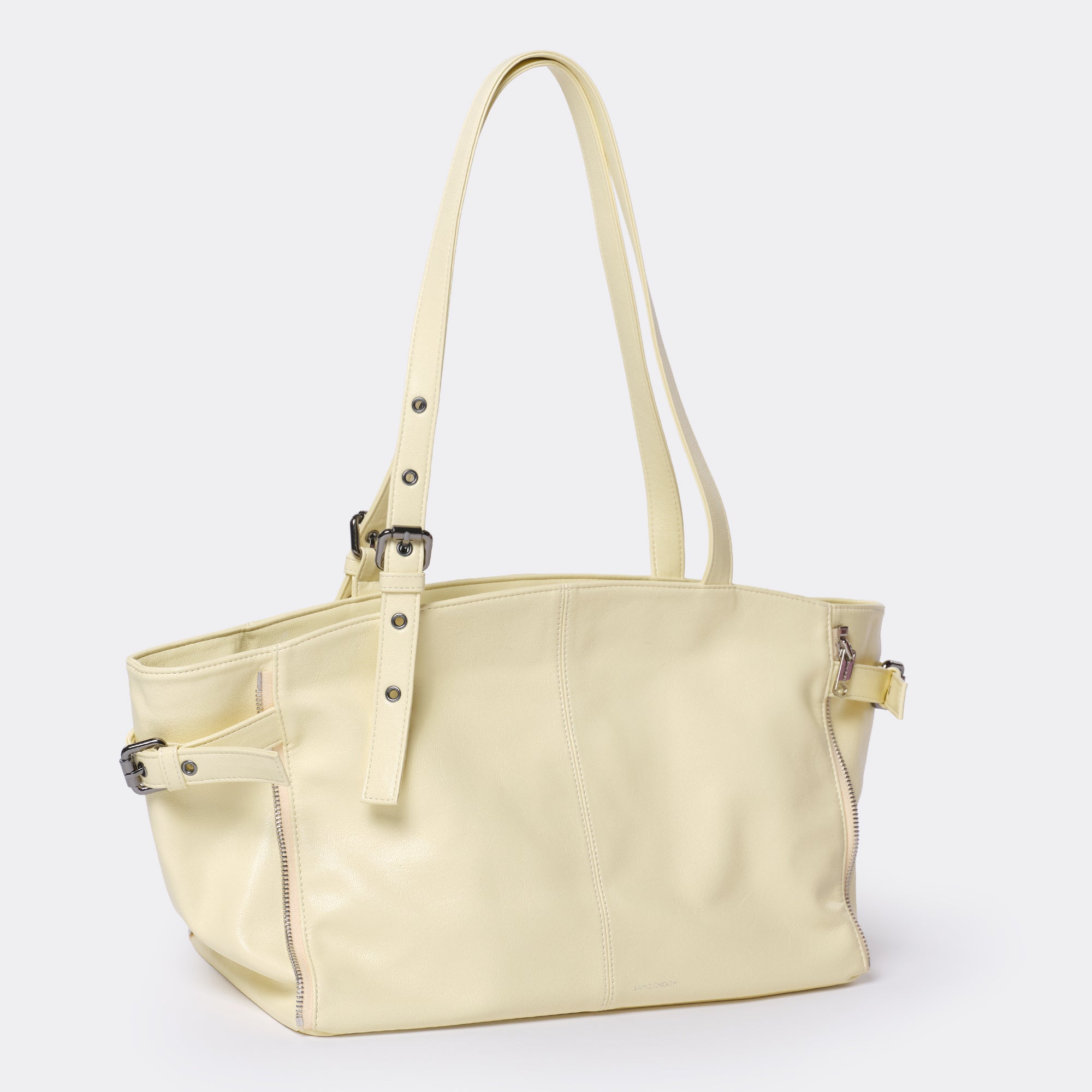 zipper shopper bag M goat lime