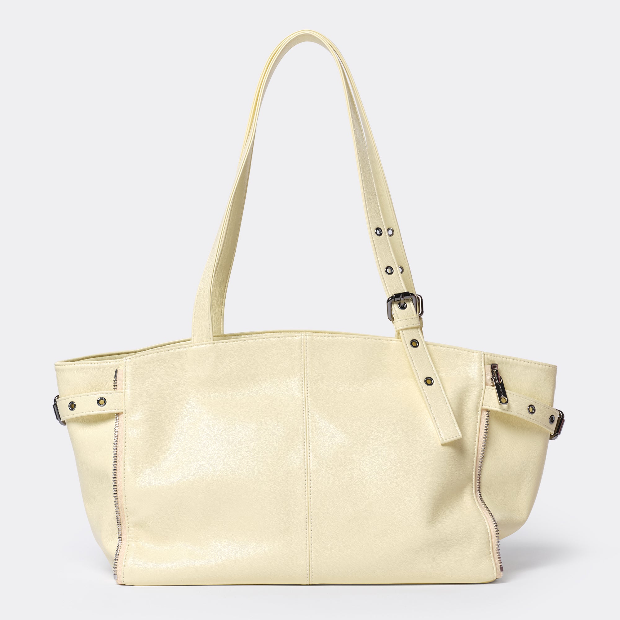 zipper shopper bag M goat lime
