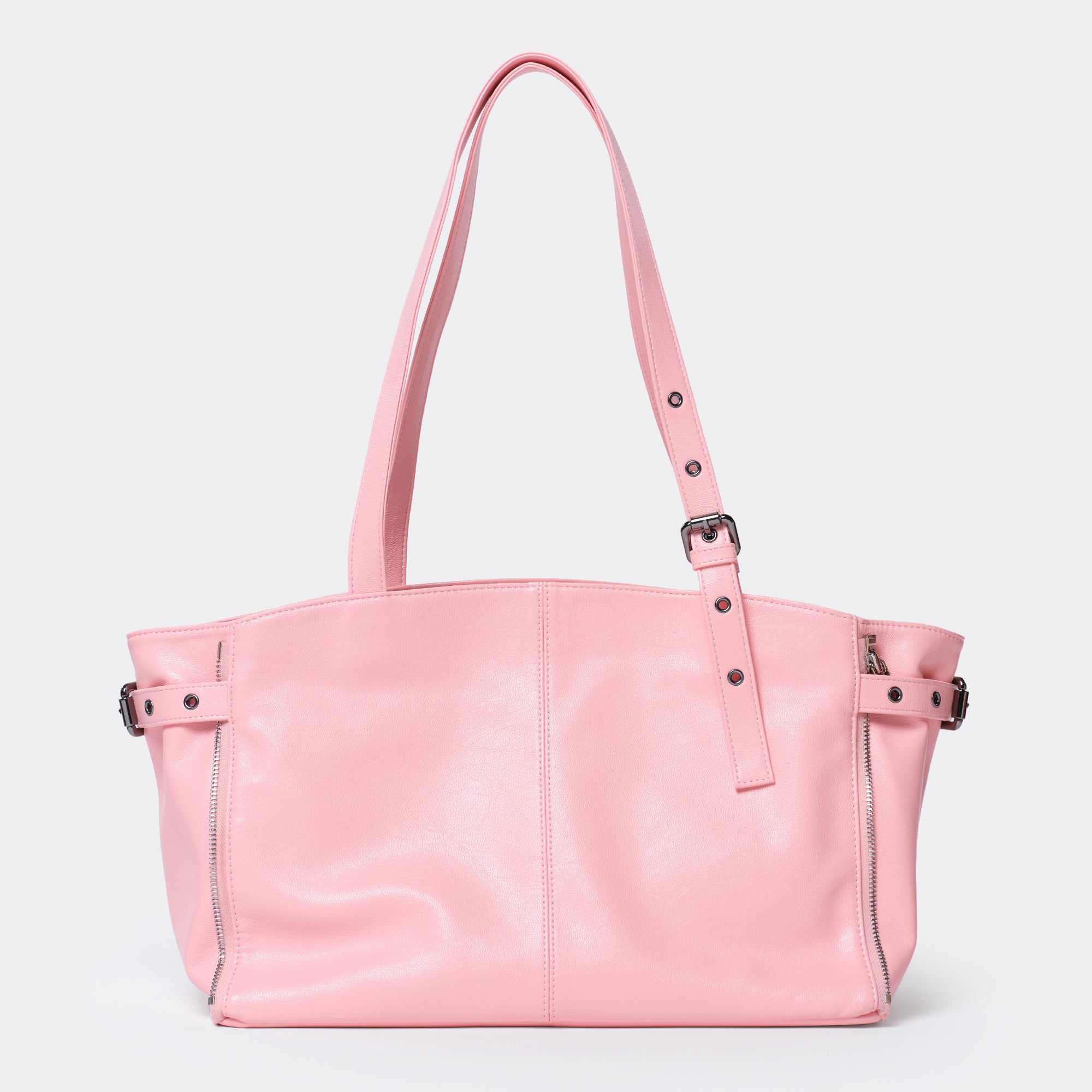 zipper shopper bag M goat pink