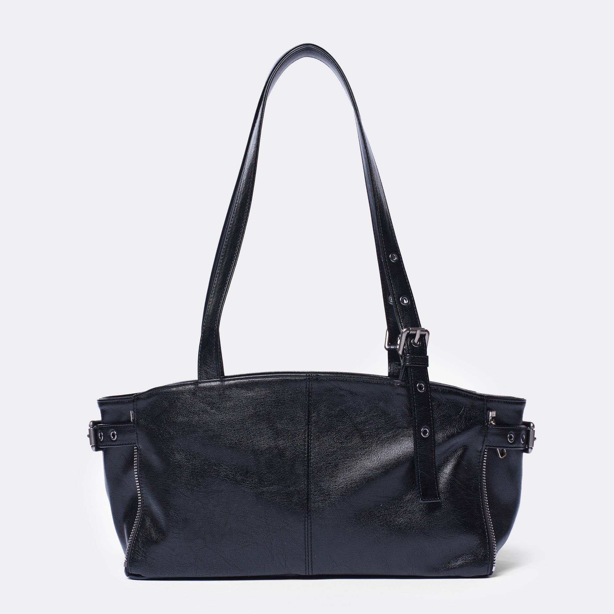 zipper shopper bag S goat black