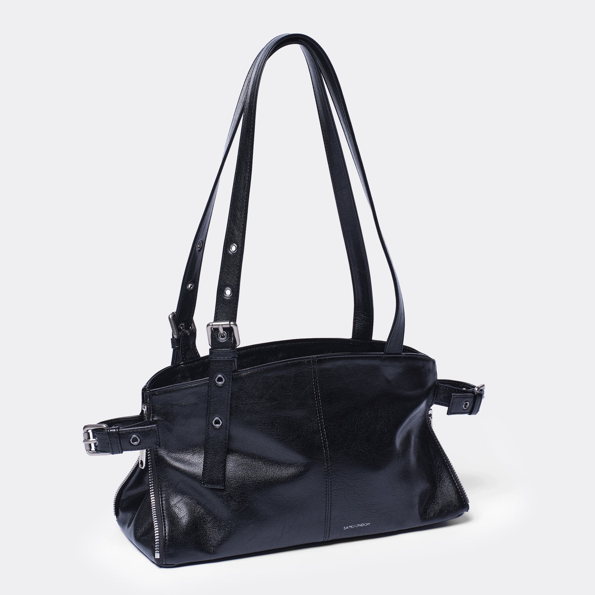 zipper shopper bag S goat black