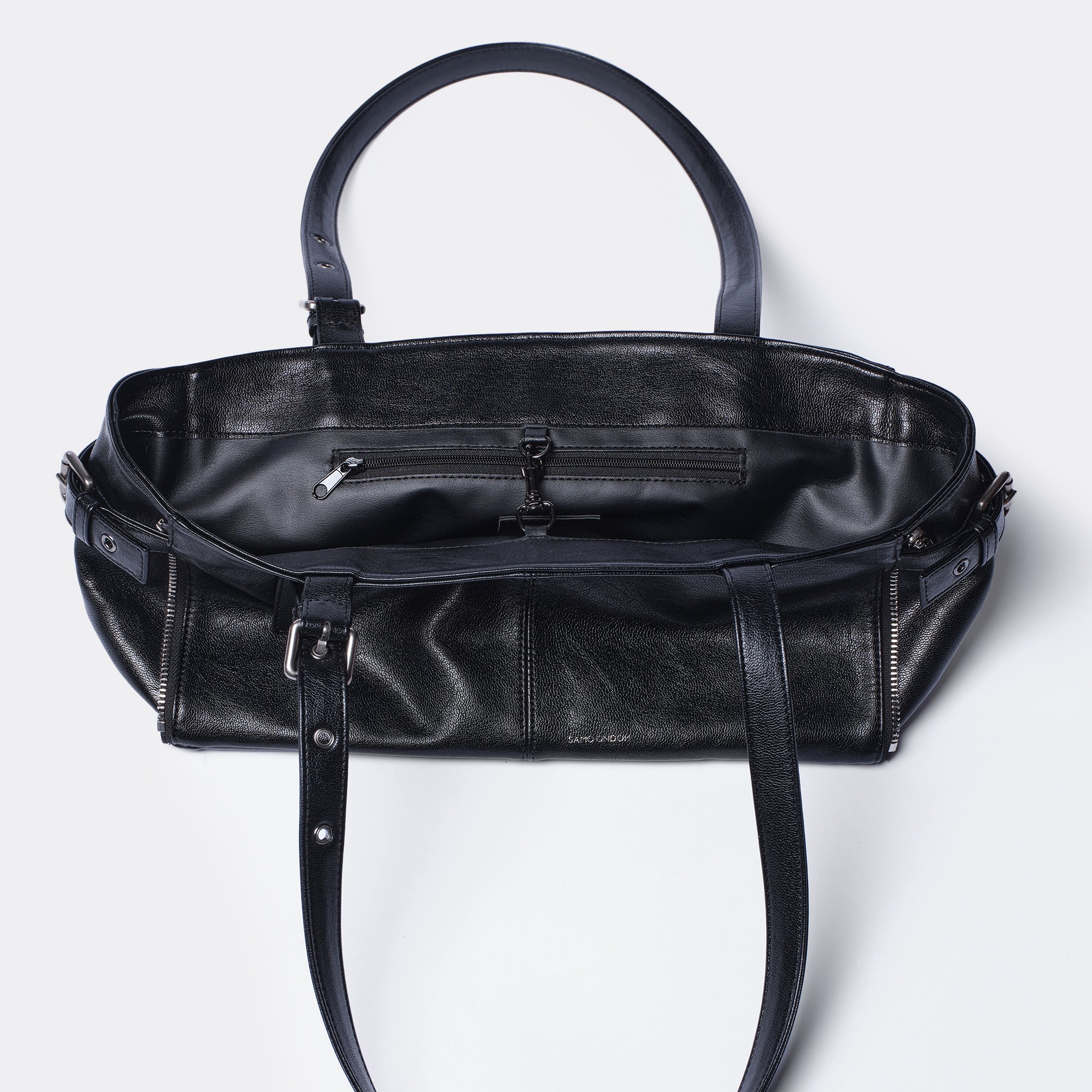 zipper shopper bag S goat black