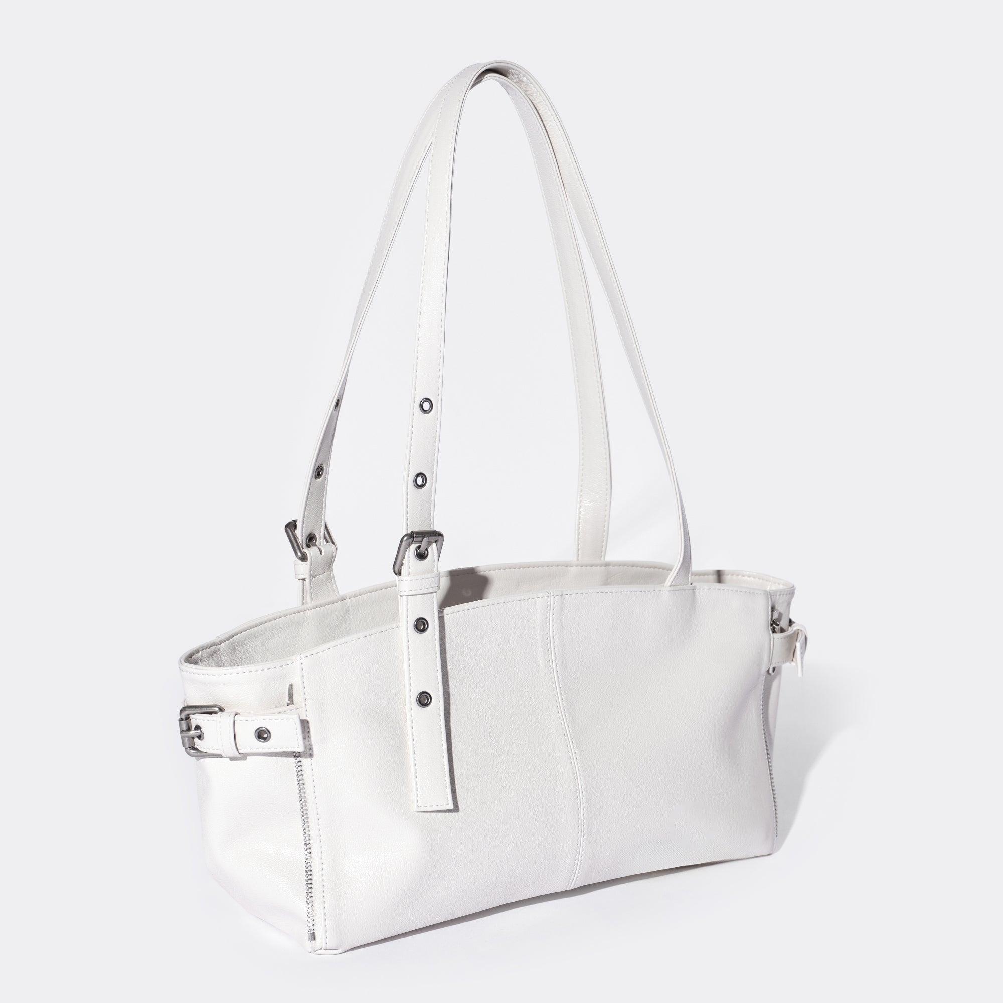 zipper shopper bag S goat cream