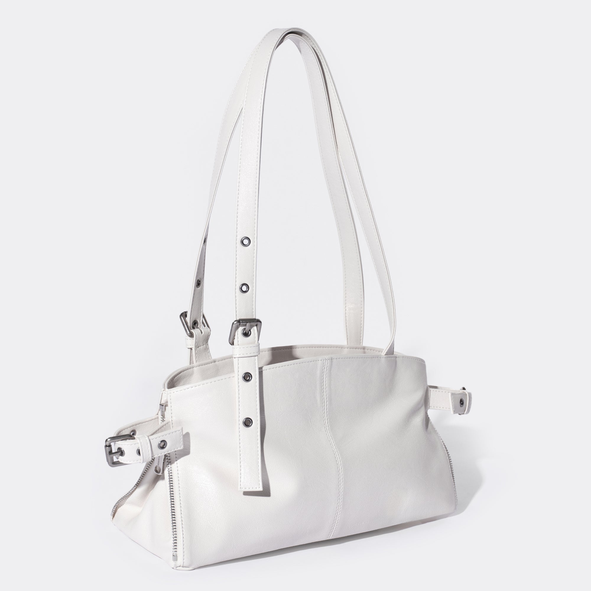 zipper shopper bag S goat cream