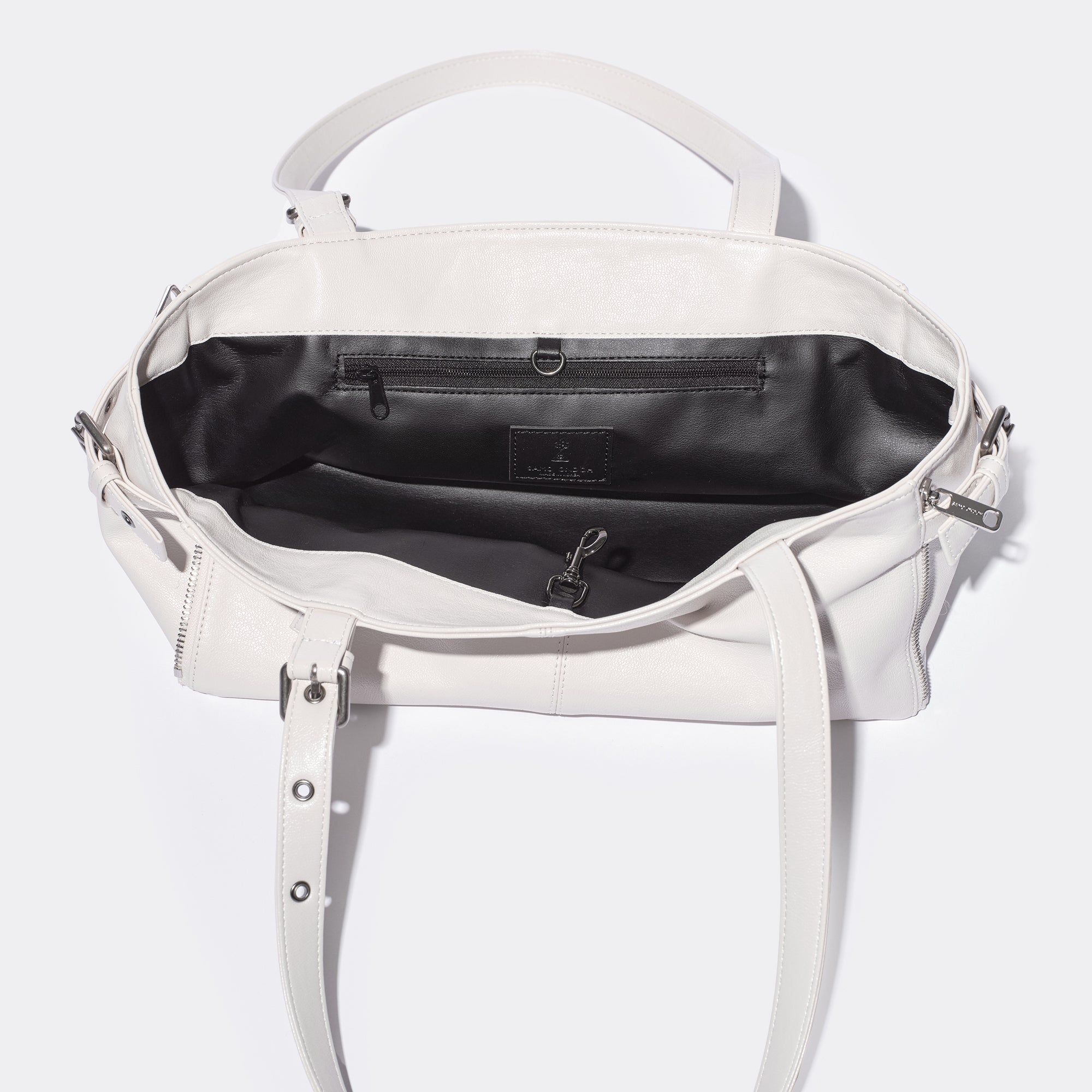 zipper shopper bag S goat cream