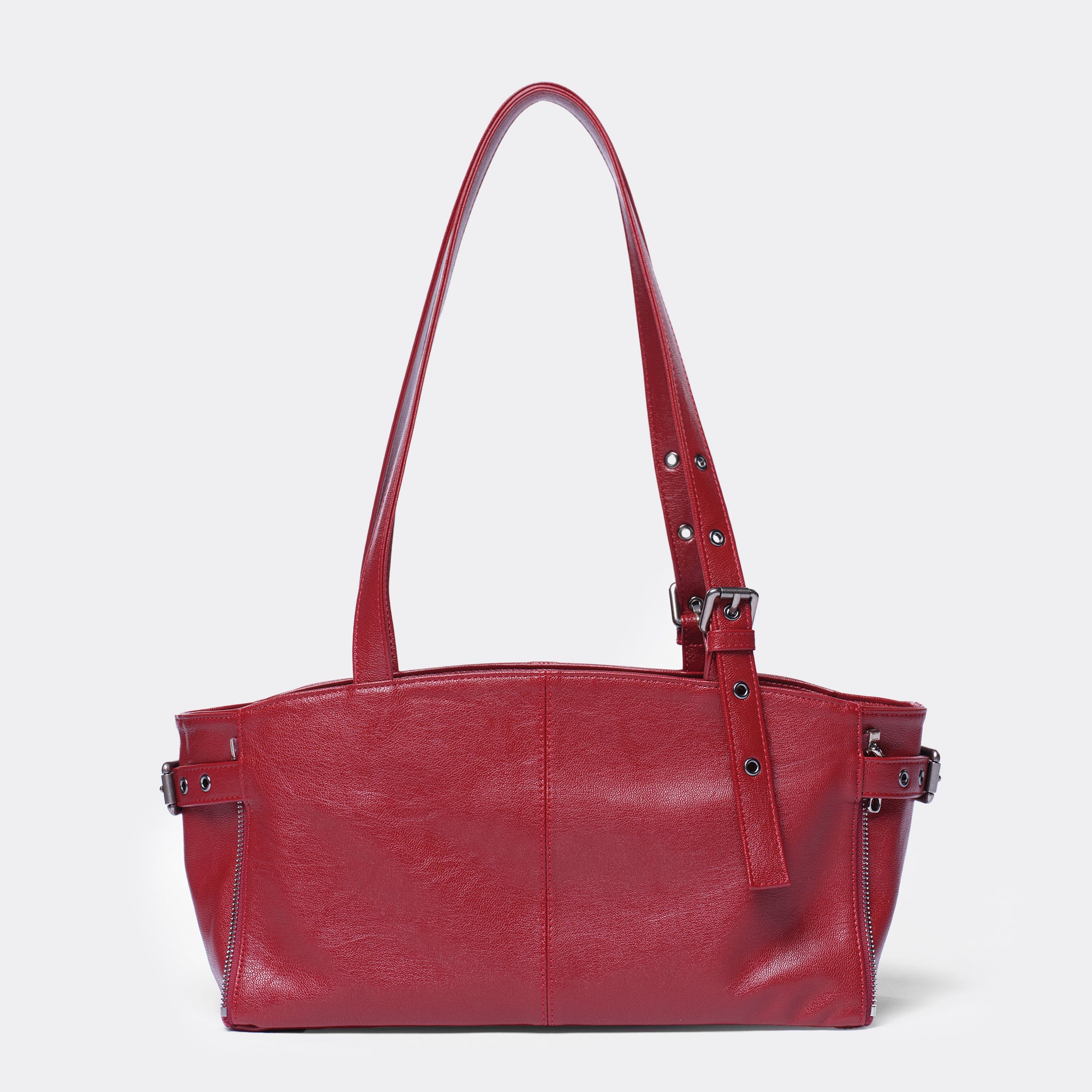 zipper shopper bag S goat red