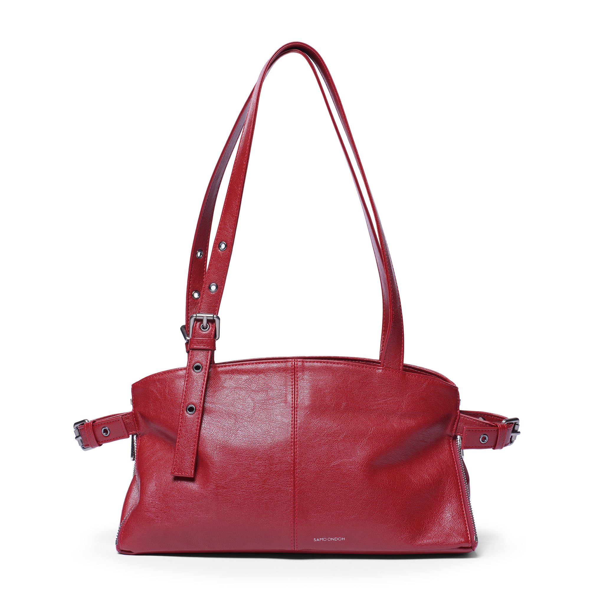 zipper shopper bag S goat red