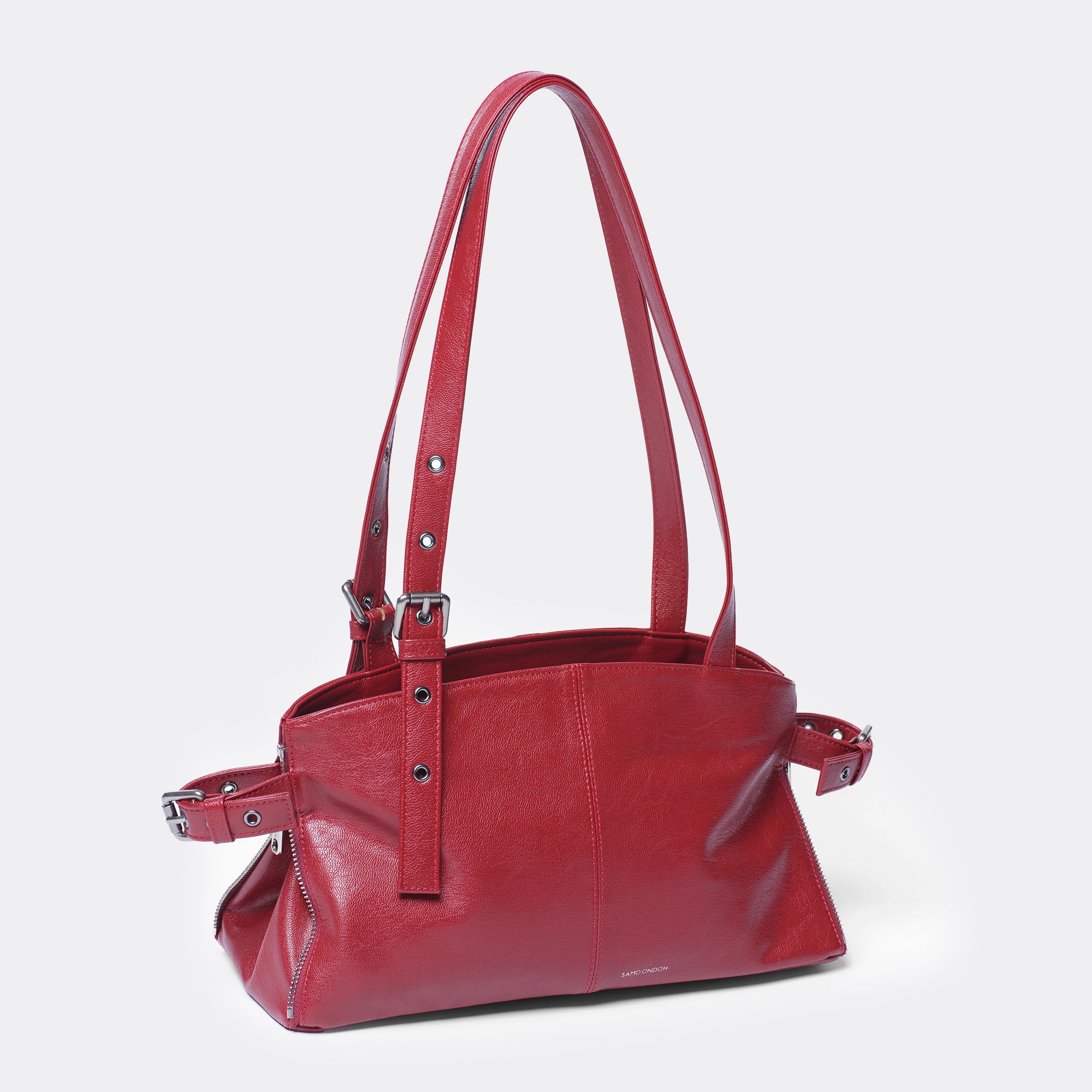 zipper shopper bag S goat red