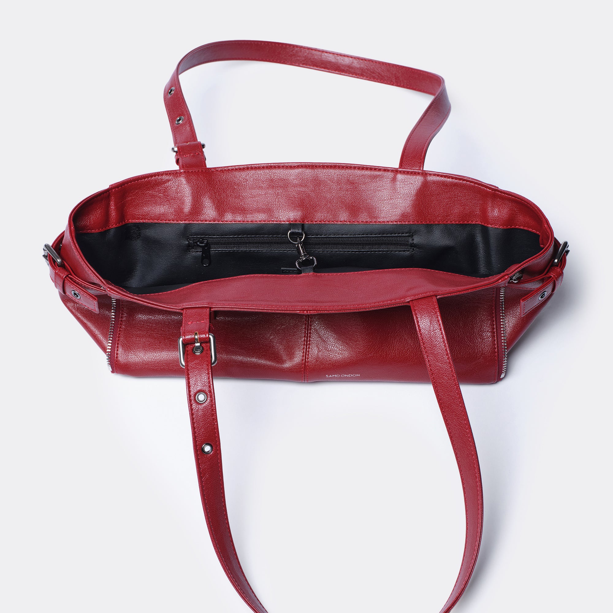 zipper shopper bag S goat red