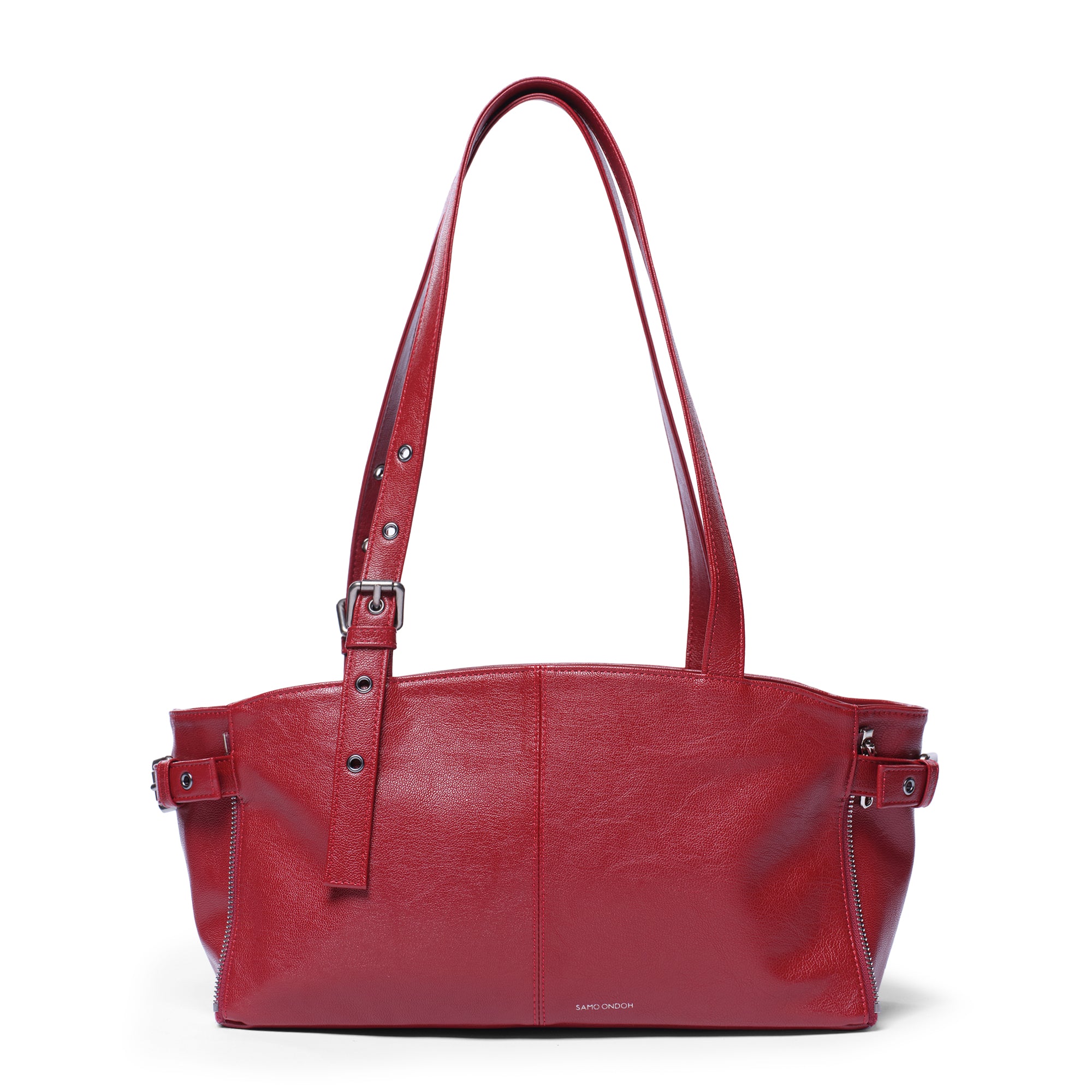 zipper shopper bag S goat red