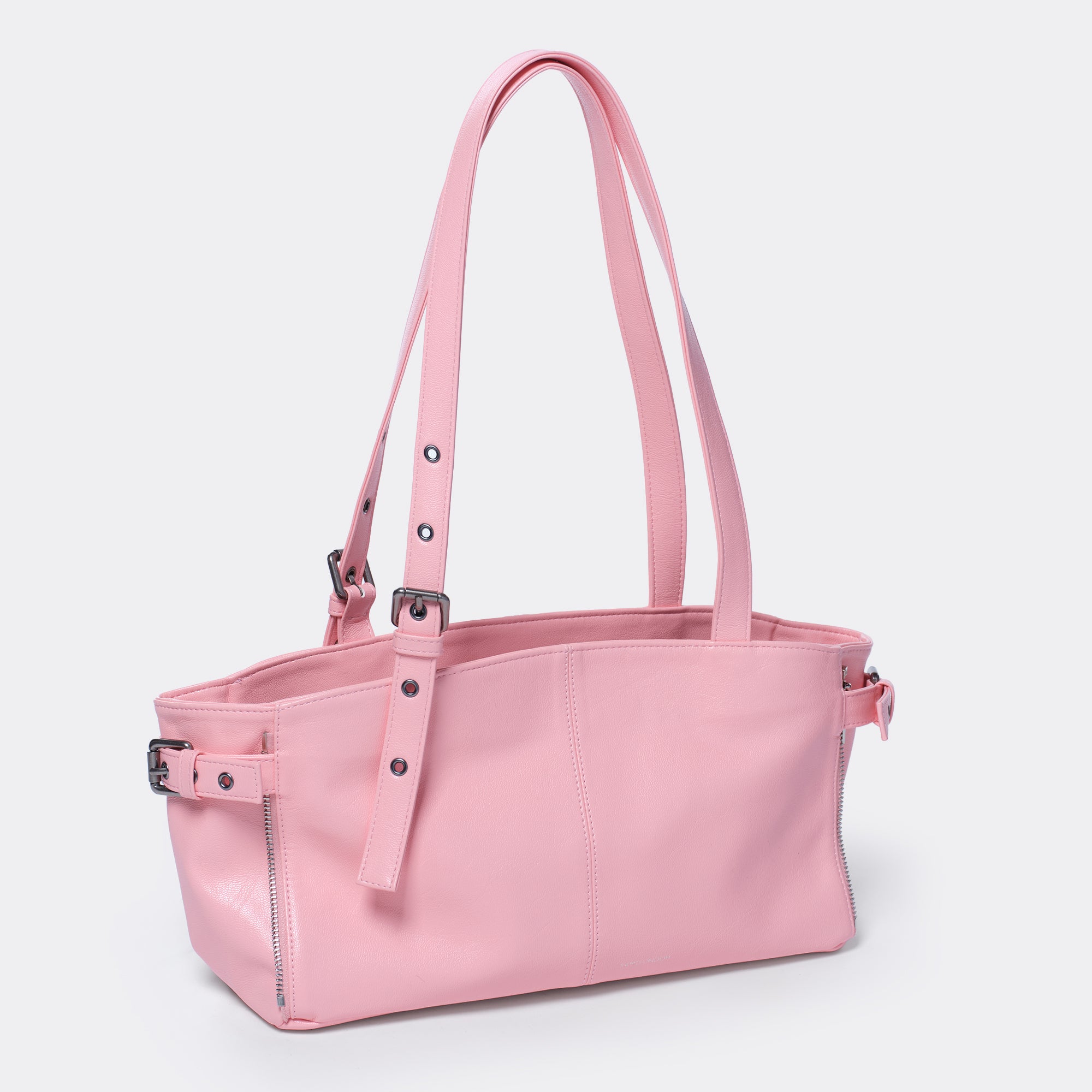 zipper shopper bag S goat pink