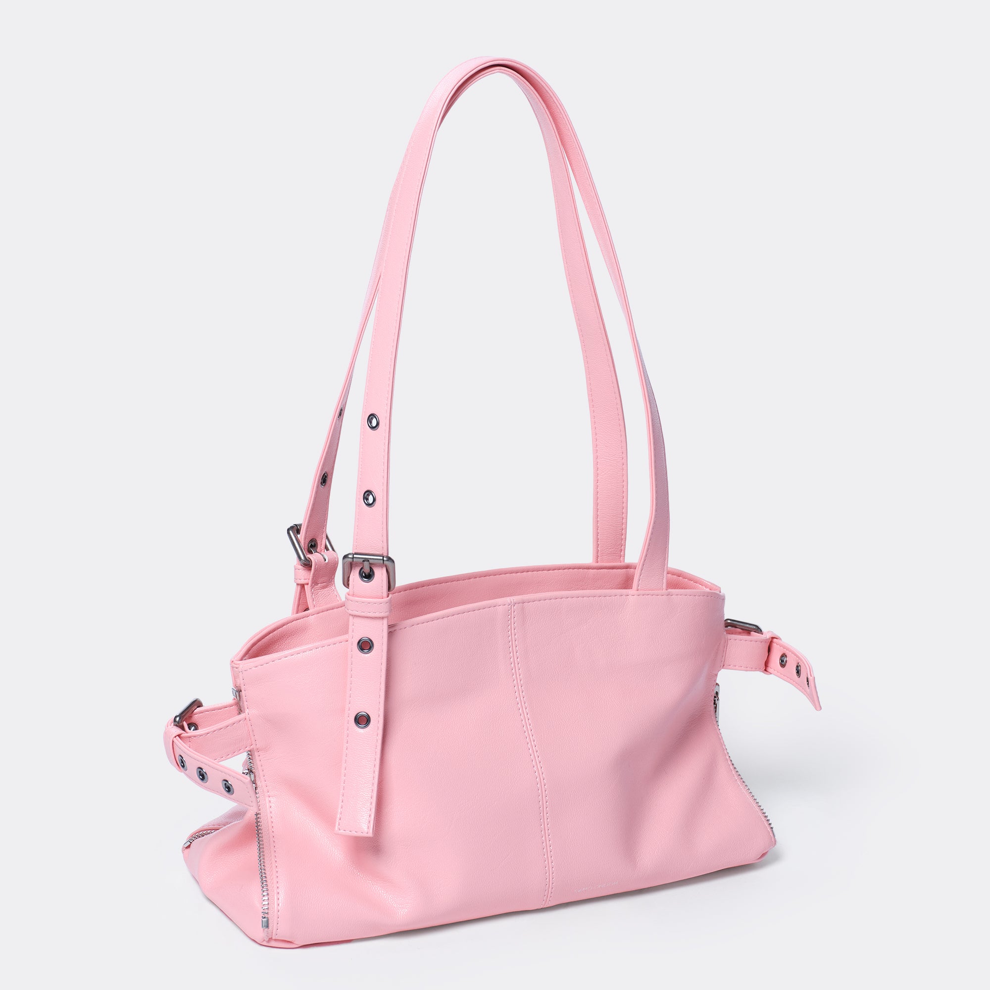 zipper shopper bag S goat pink