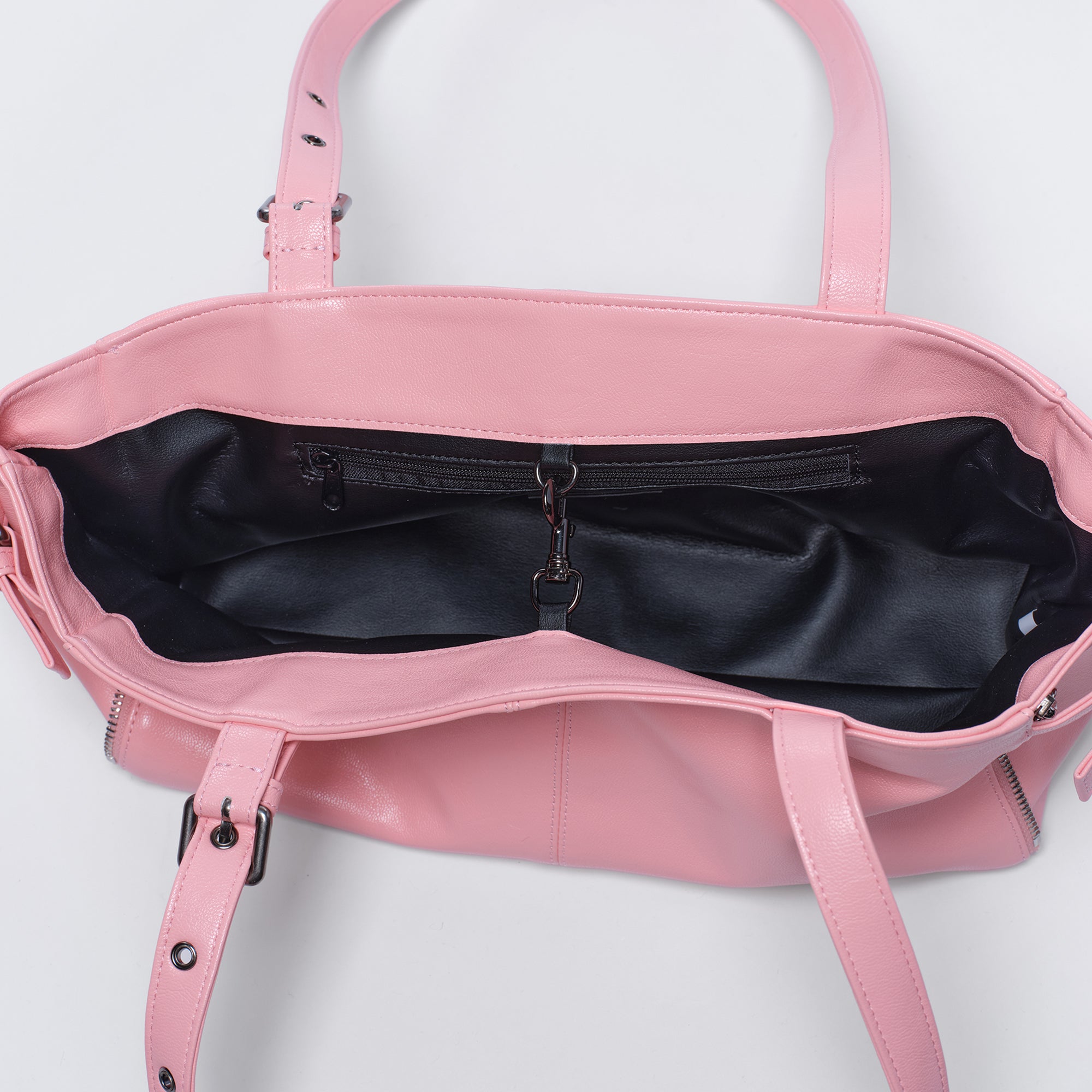zipper shopper bag S goat pink