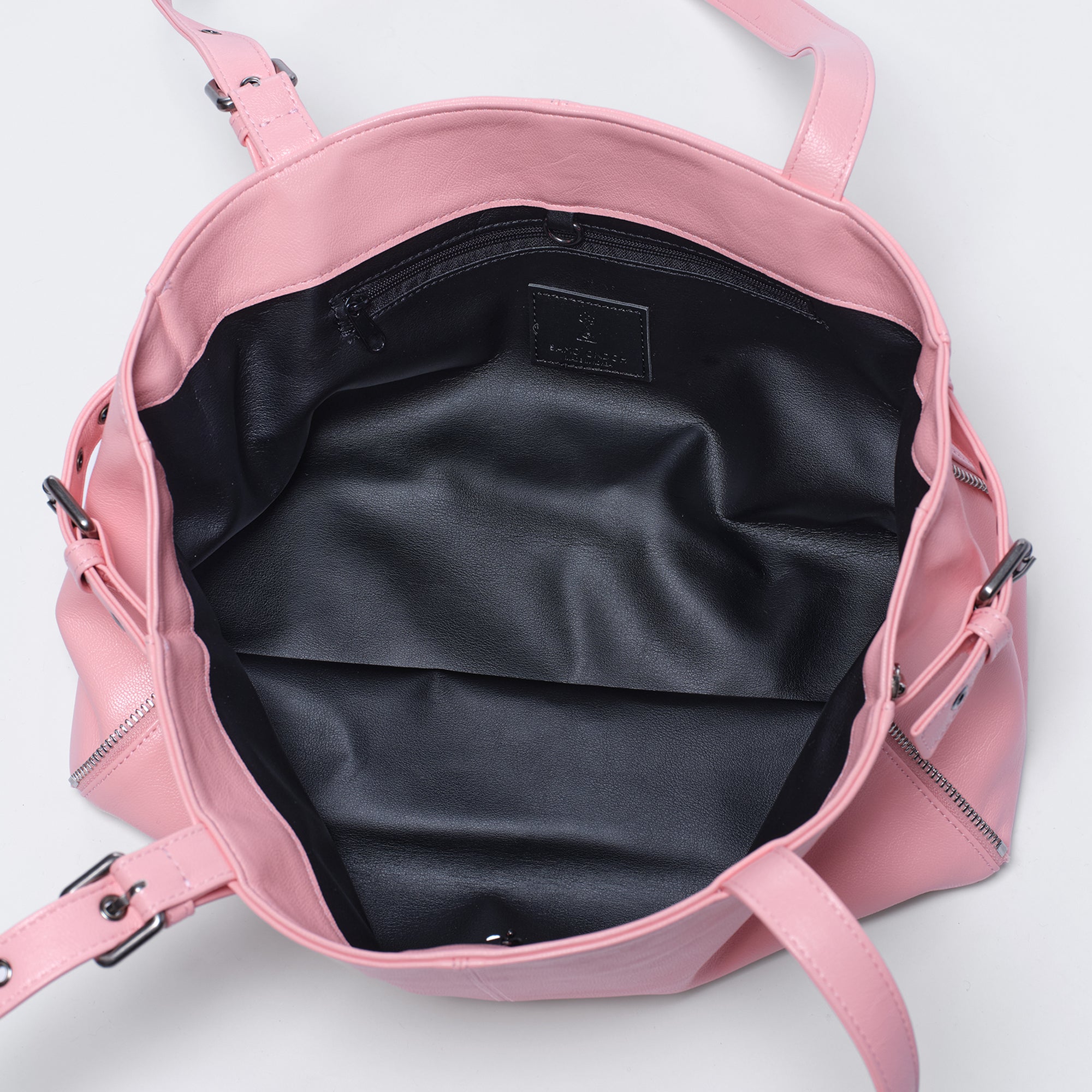 zipper shopper bag S goat pink